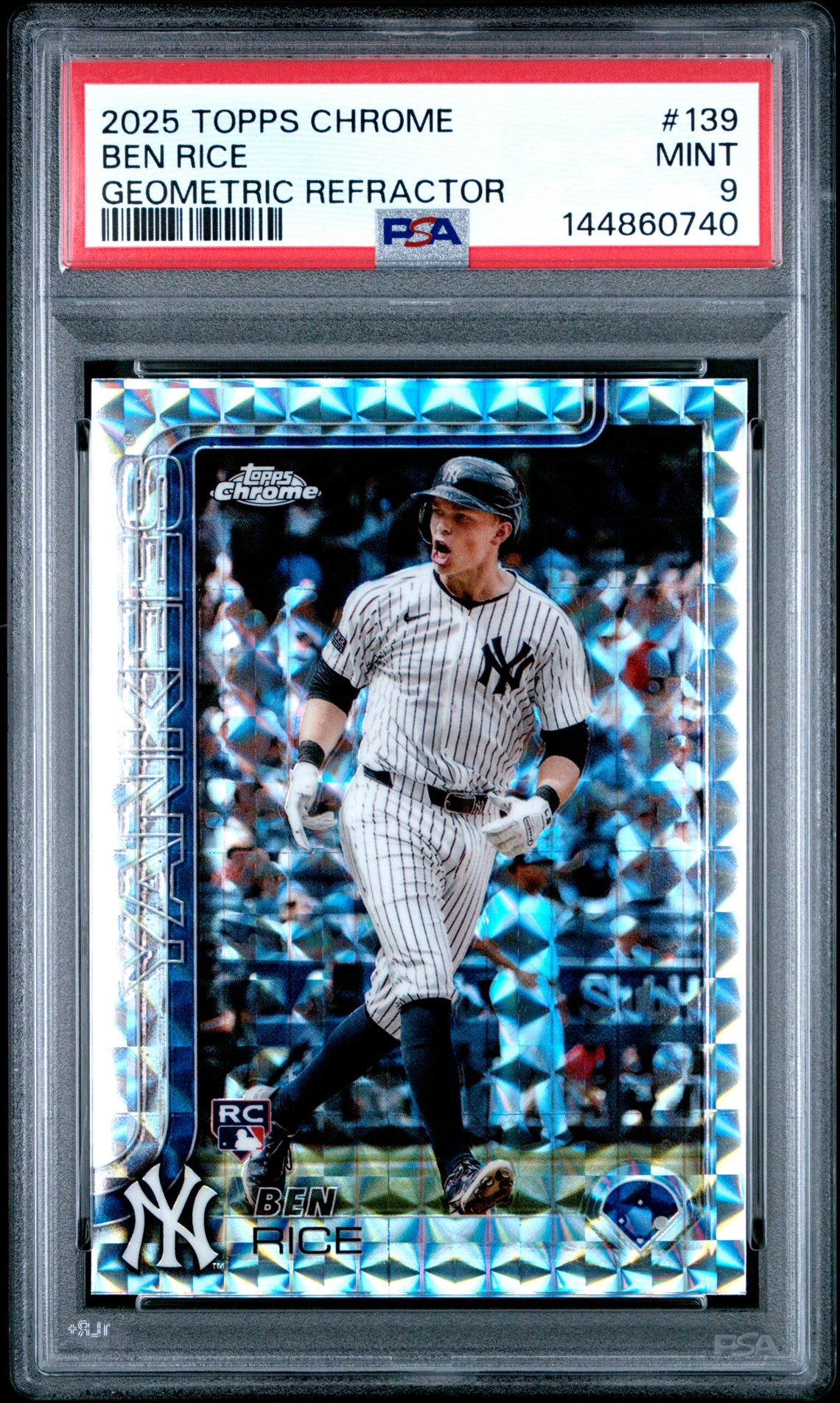 2025 Topps Chrome Ben Rice #139 (Geometric Refractor) Mint 9 front