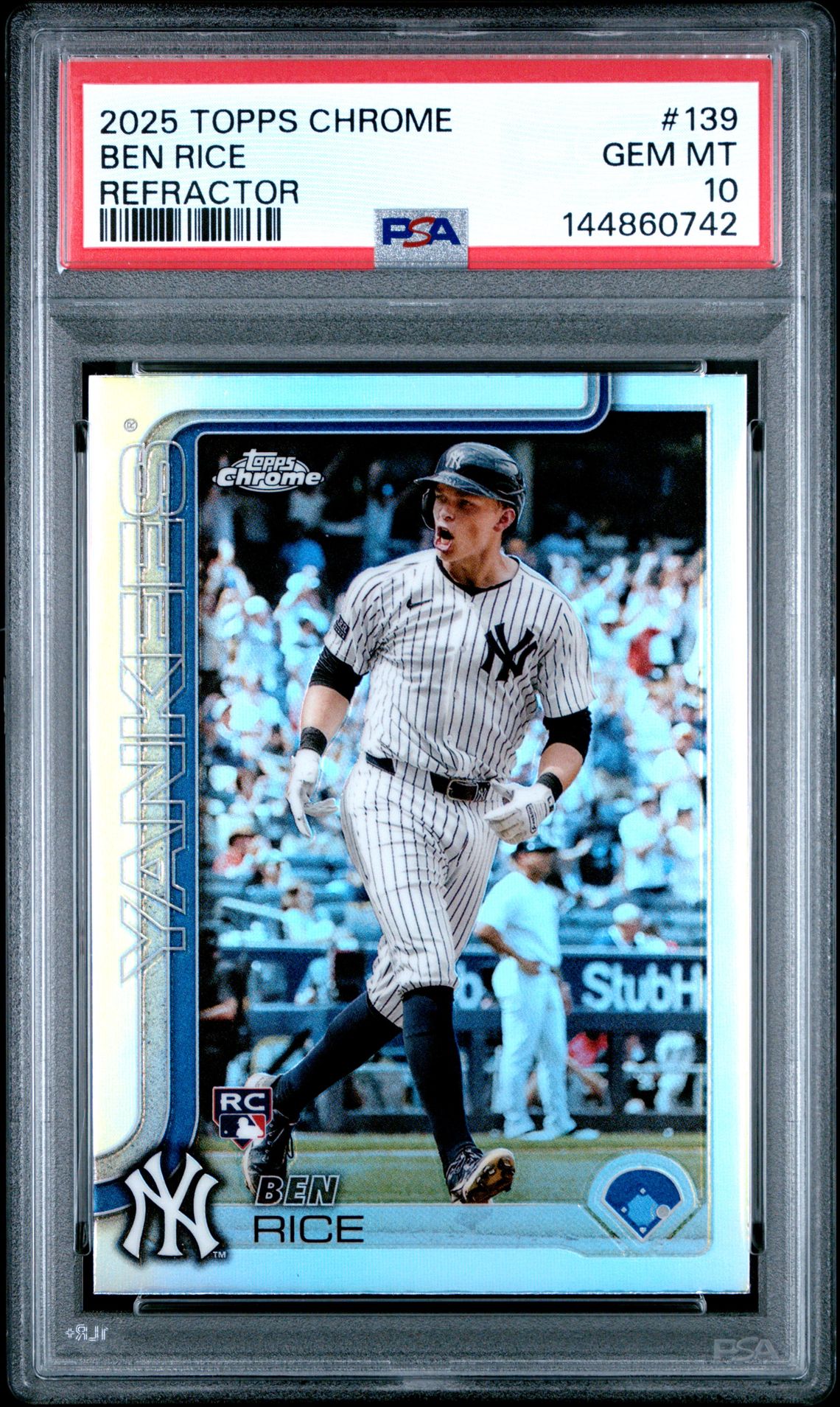 2025 Topps Chrome Ben Rice #139 (Refractor) Gem Mt 10 front