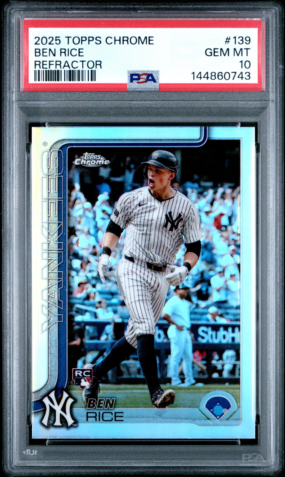 2025 Topps Chrome Ben Rice #139 (Refractor) Gem Mt 10 front