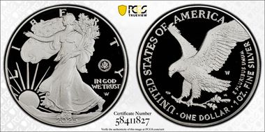 2025-W $1 Silver Eagle w/ U.S. Army Privy 250th Anniversary PR70DCAM