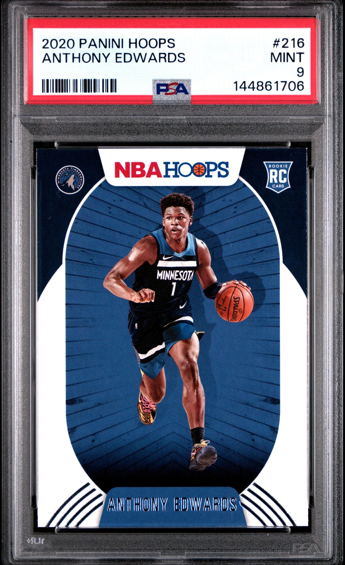 2020 Panini Hoops Anthony Edwards #216 Mint 9 front