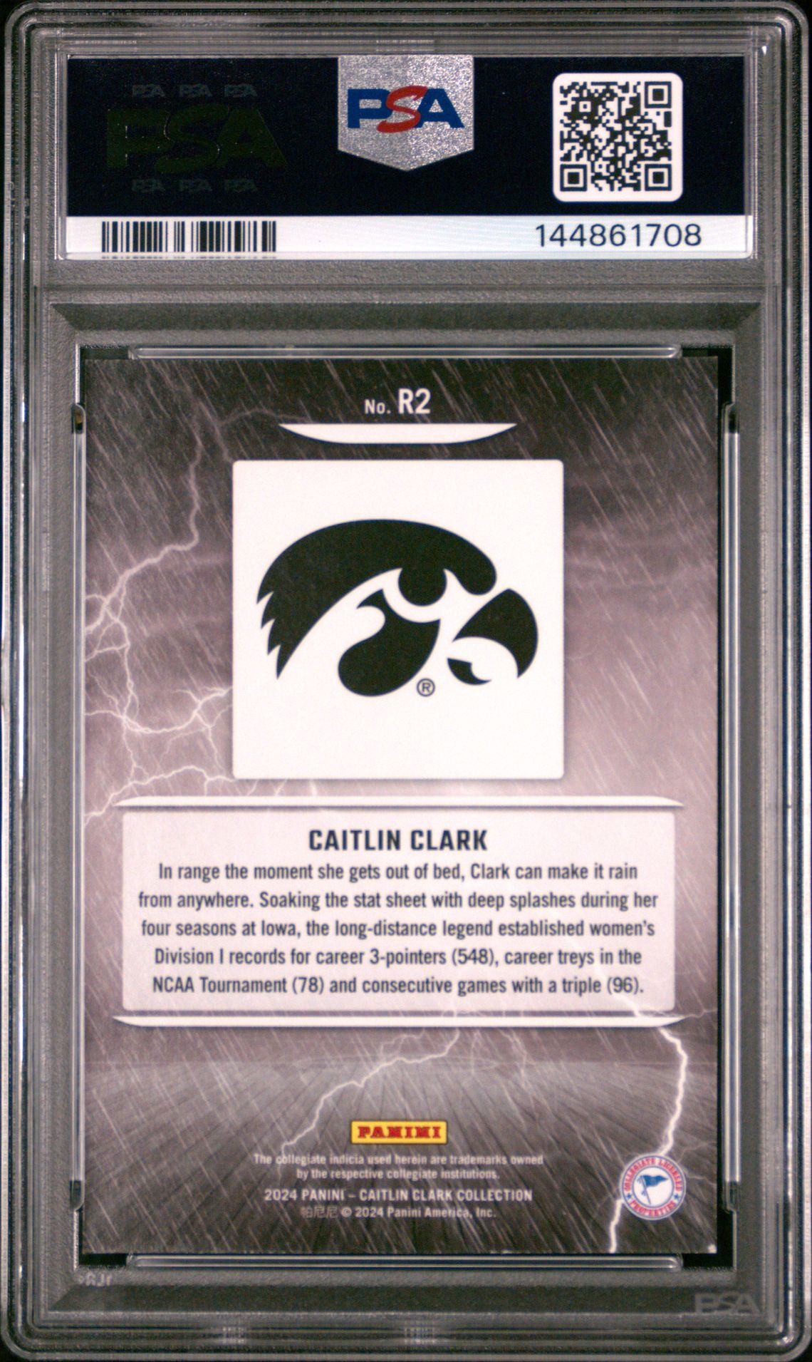 2024 Panini Caitlin Clark Collection Reigning 3'S Caitlin Clark #R2 Nm-Mt 8 back