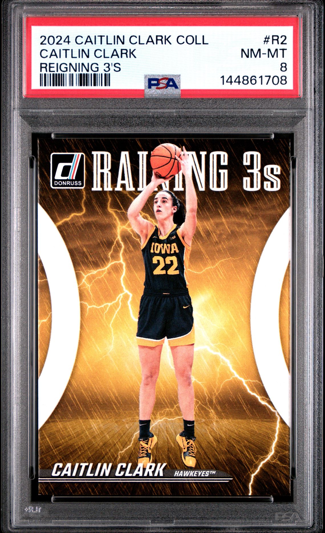 2024 Panini Caitlin Clark Collection Reigning 3'S Caitlin Clark #R2 Nm-Mt 8 front
