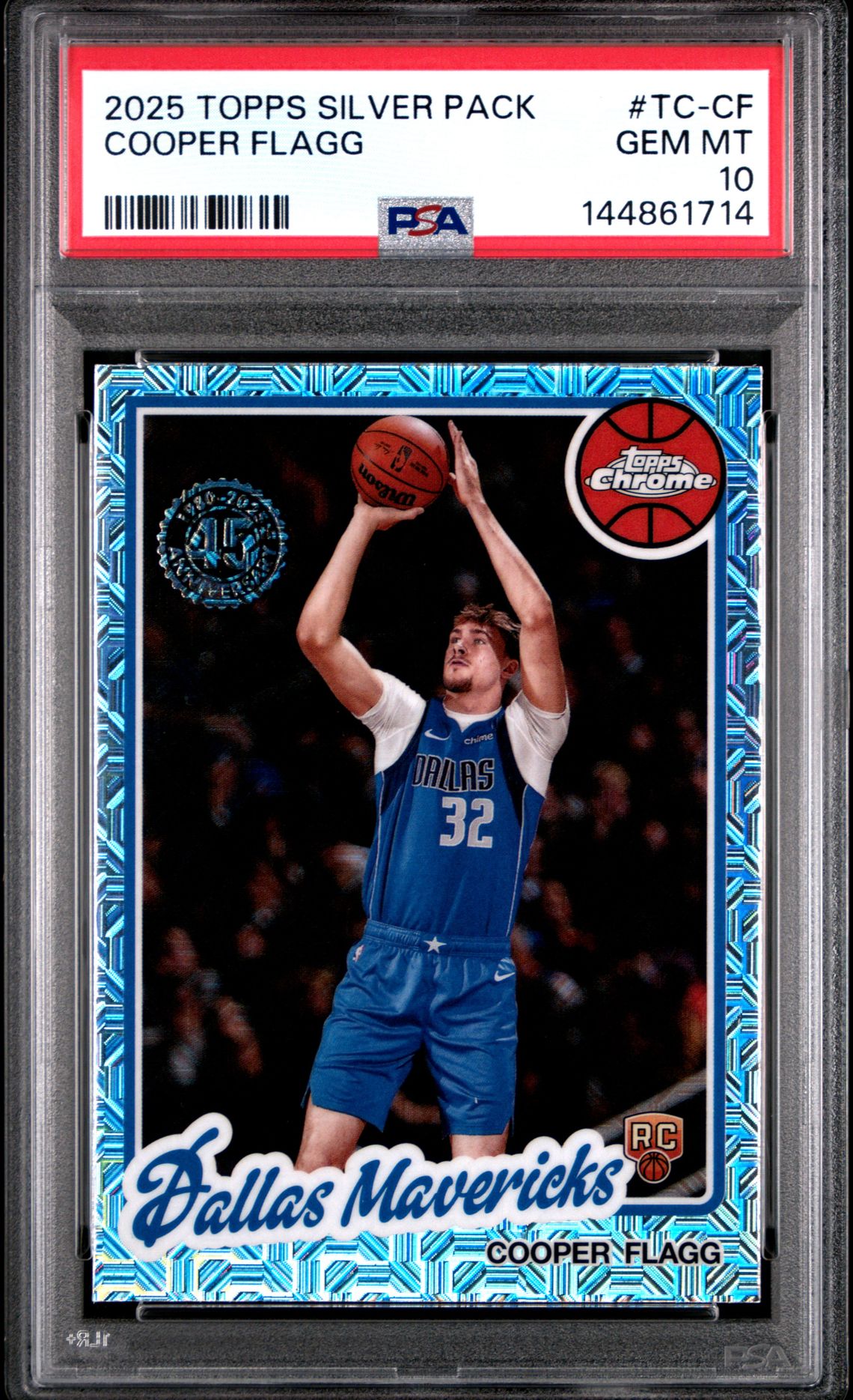 2025 Topps Silver Pack 1980-81 Topps Chrome Basketball Cooper Flagg #Tc-Cf Gem Mt 10 front