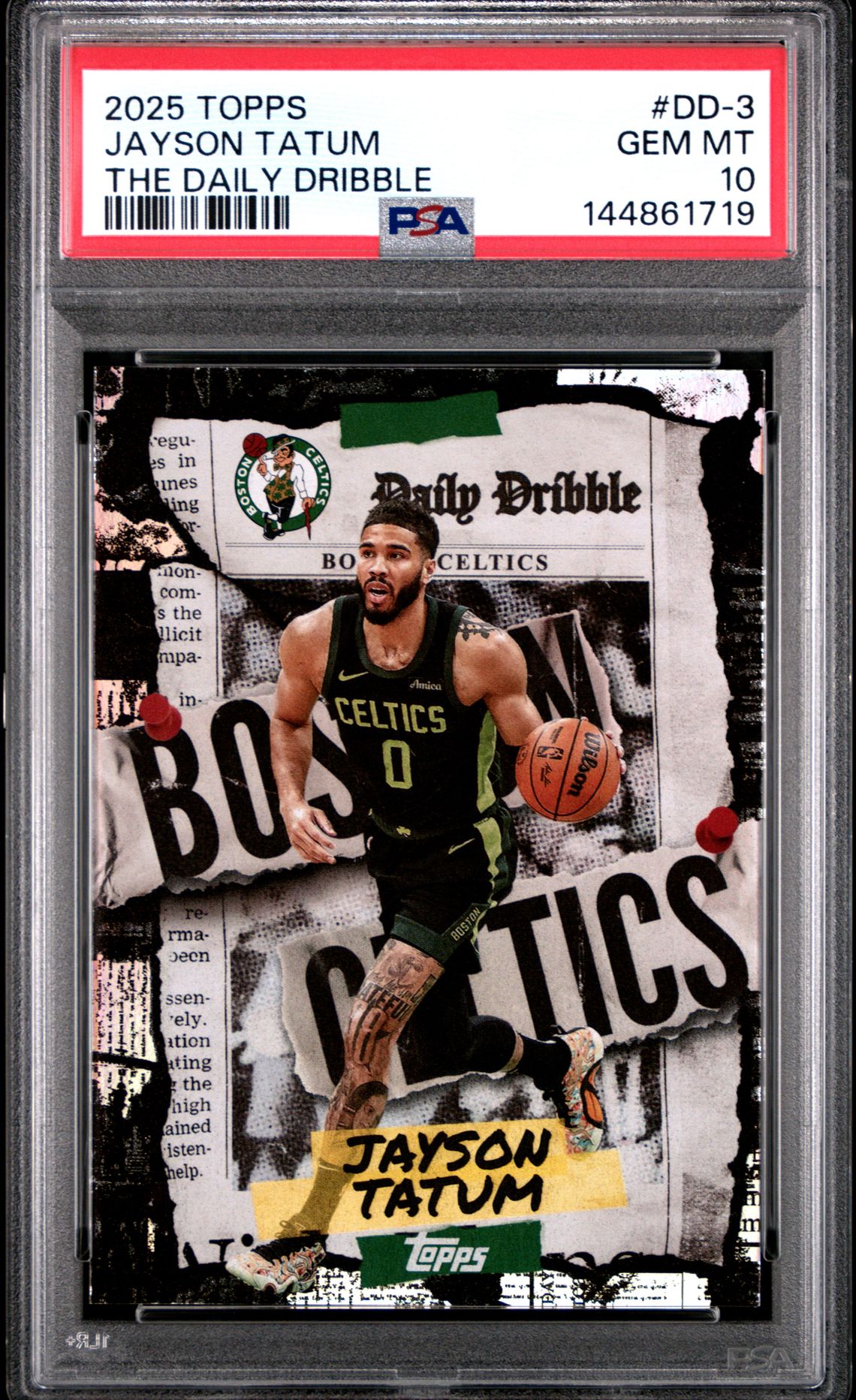2025 Topps The Daily Dribble Jayson Tatum #Dd-3 Gem Mt 10 front