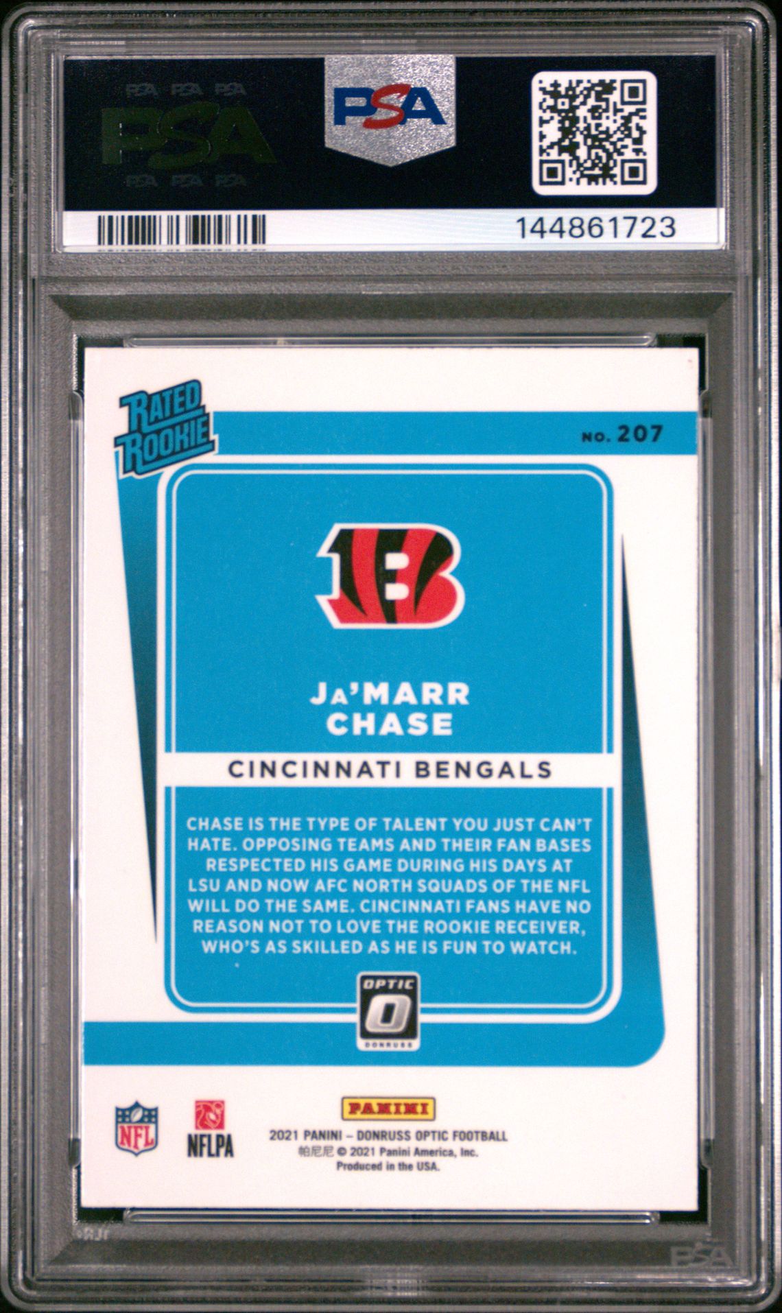 2021 Panini Donruss Optic Ja'marr Chase #207 Nm-Mt 8 back
