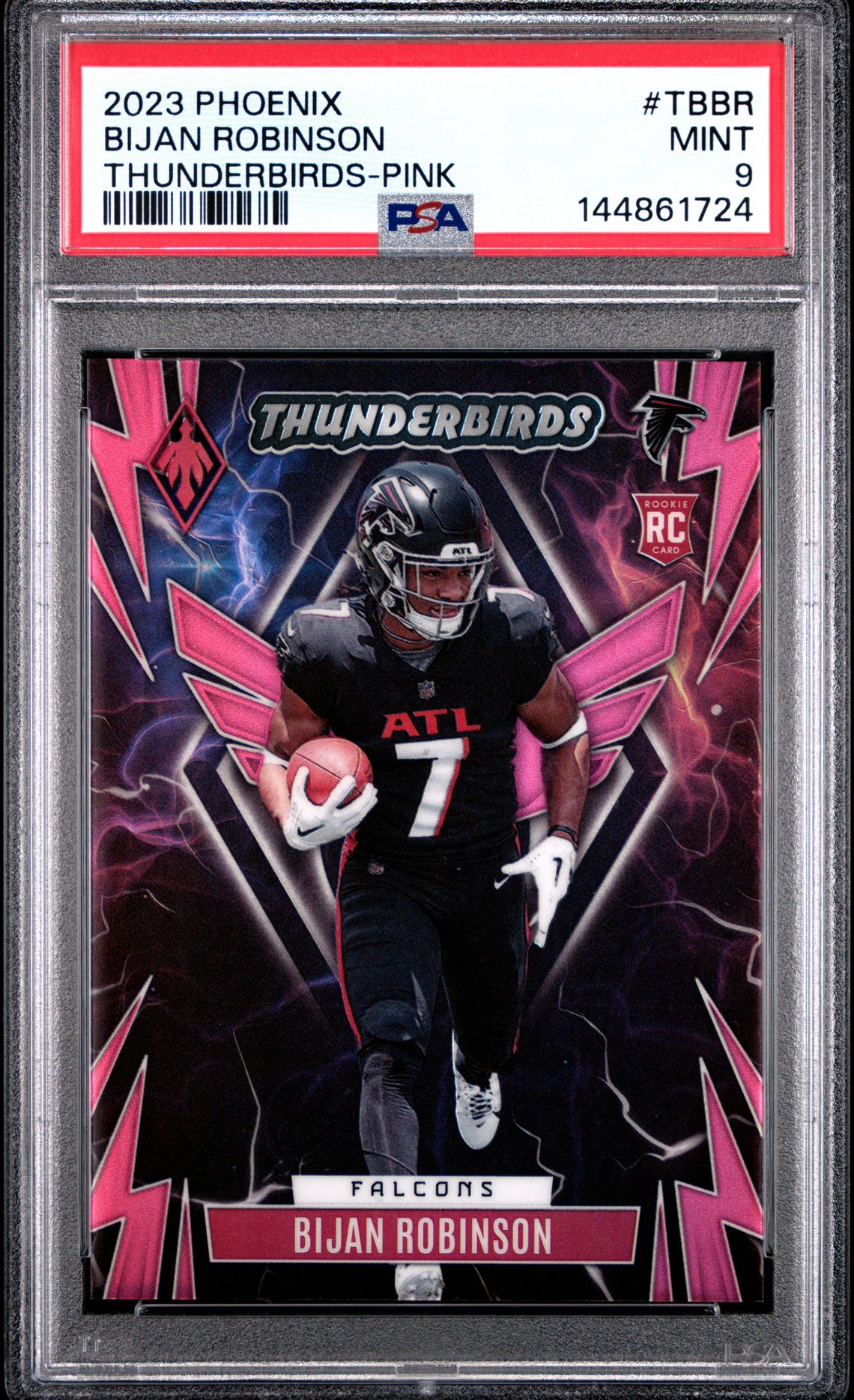 2023 Panini Phoenix Thunderbirds Bijan Robinson #Tbbr (Thunderbirds-Pink) Mint 9 front