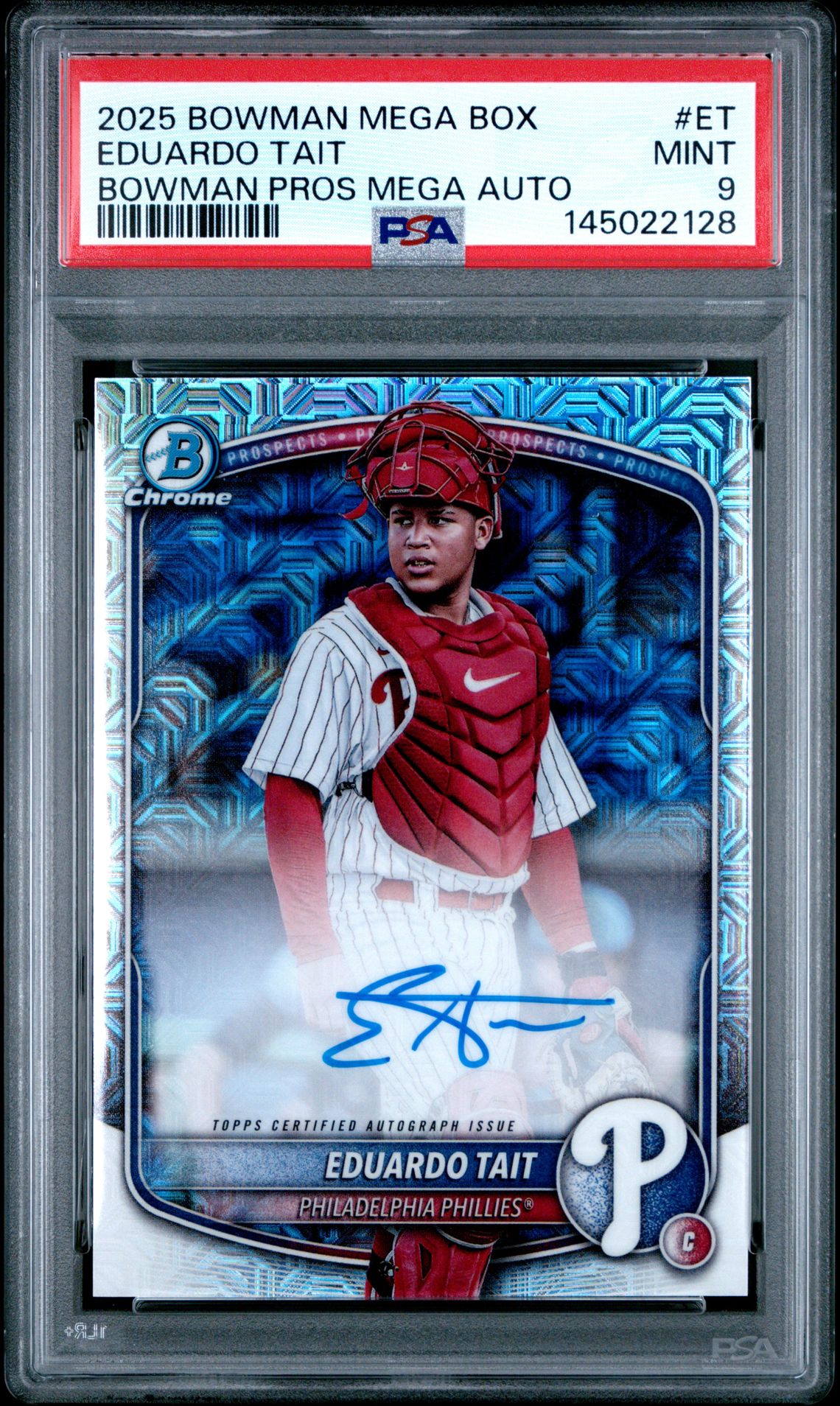 2025 Bowman Mega Box Bowman Prospect Mega Autographs Eduardo Tait #Et Mint 9 front