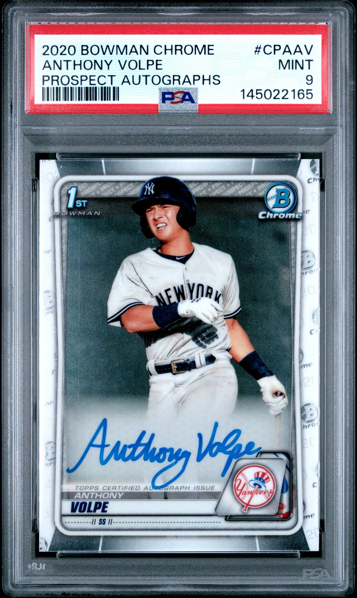 2020 Bowman Chrome Prospect Autographs Anthony Volpe #Cpaav (Prospect Autographs) Mint 9 front