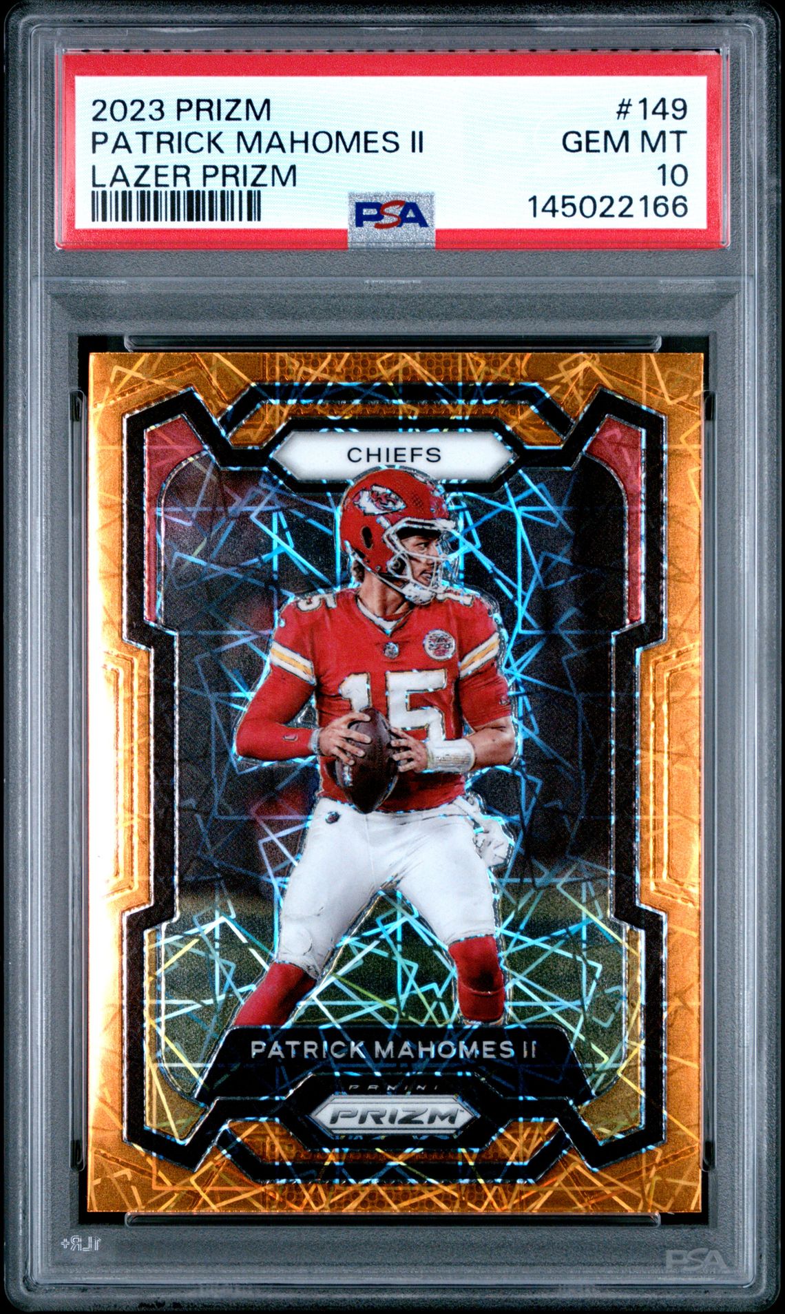 2023 Panini Prizm Patrick Mahomes Ii #149 (Lazer Prizm) Gem Mt 10 front