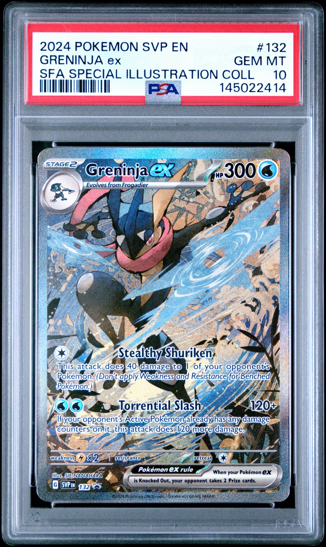 2024 Pokemon Svp En-Sv Black Star Promo Greninja Ex #132 (Sfa Special Illustration Coll) Gem Mt 10 front