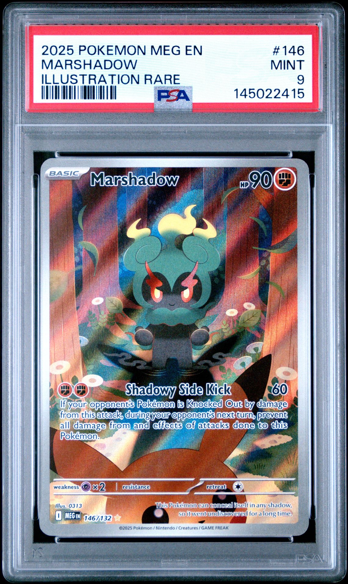 2025 Pokemon Meg En-Mega Evolution Marshadow #146 (Illustration Rare) Mint 9 front