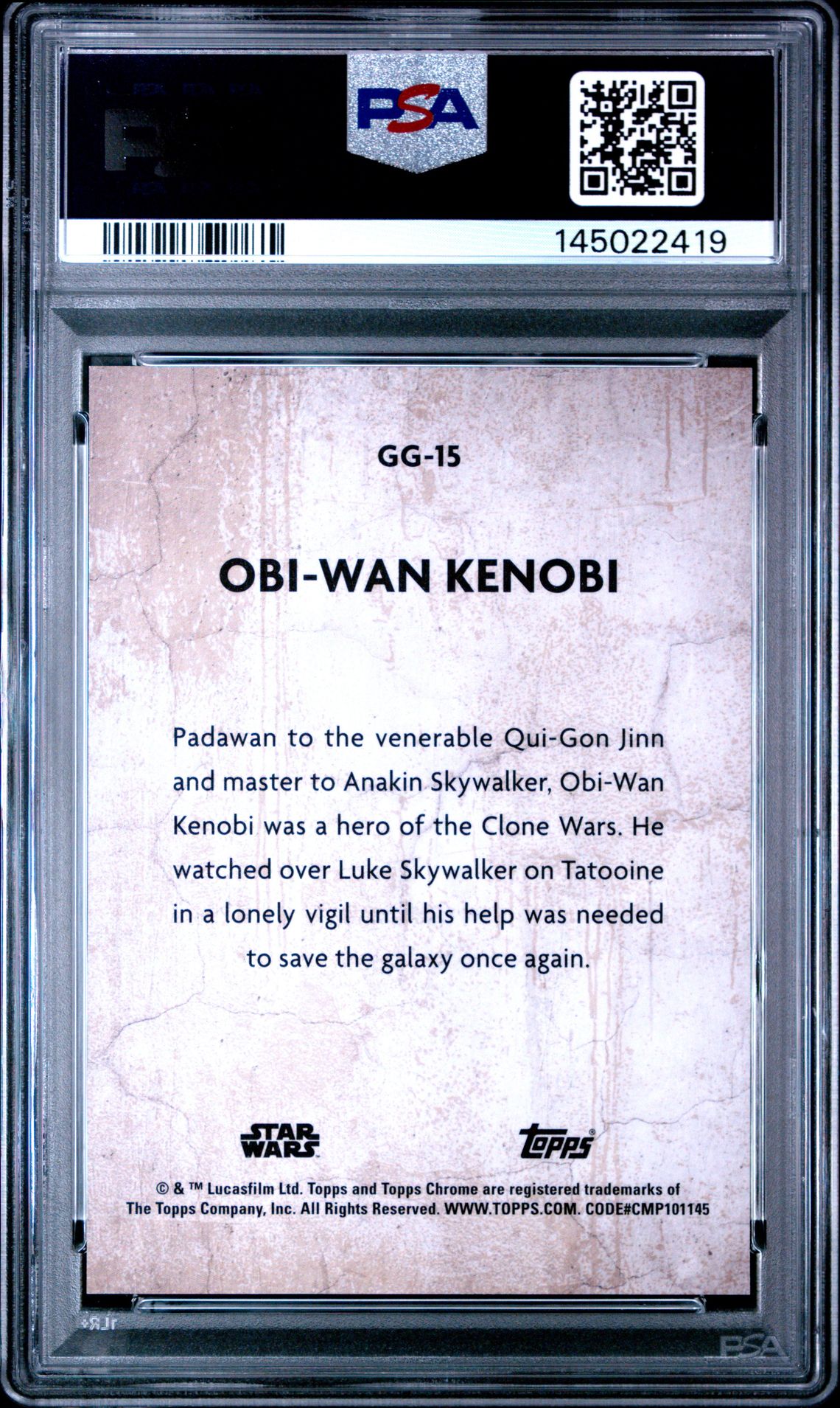 2025 Topps Chrome Star Wars Galactic Graffiti Obi-Wan Kenobi #Gg15 Gem Mt 10 back