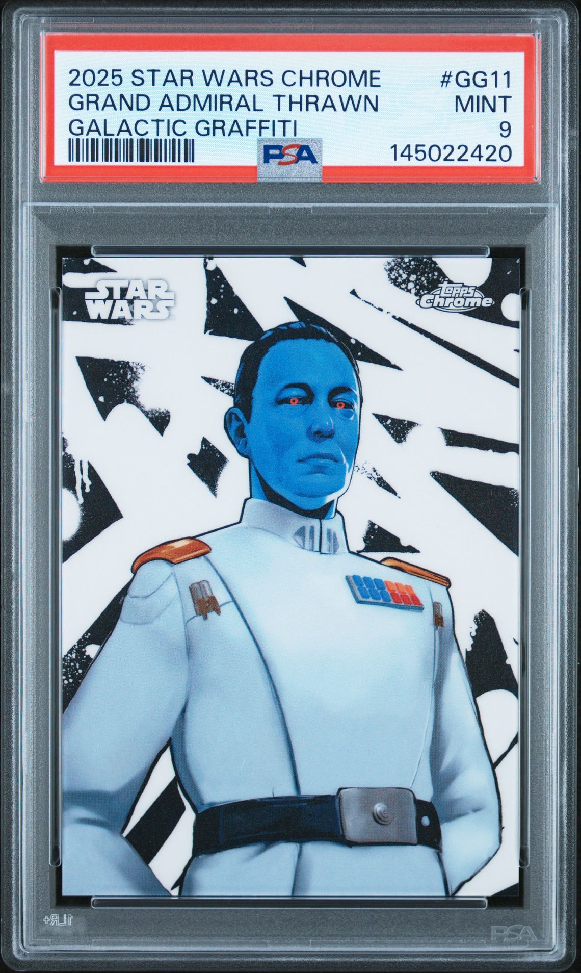 2025 Topps Chrome Star Wars Galactic Graffiti Grand Admiral Thrawn #Gg11 Mint 9 front
