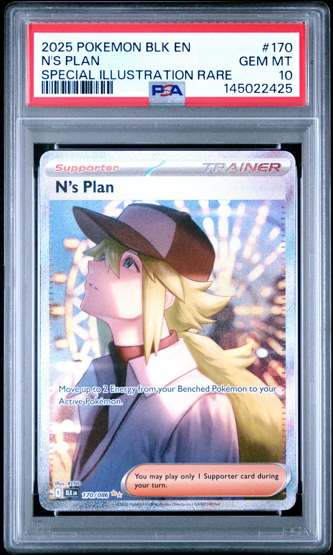 2025 Pokemon Blk En-Black Bolt N's Plan #170 (Special Illustration Rare) Gem Mt 10 front