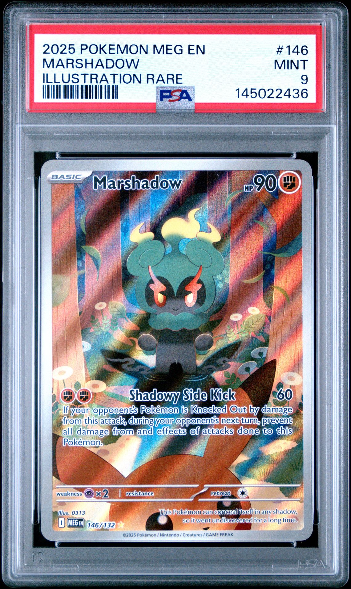 2025 Pokemon Meg En-Mega Evolution Marshadow #146 (Illustration Rare) Mint 9 front