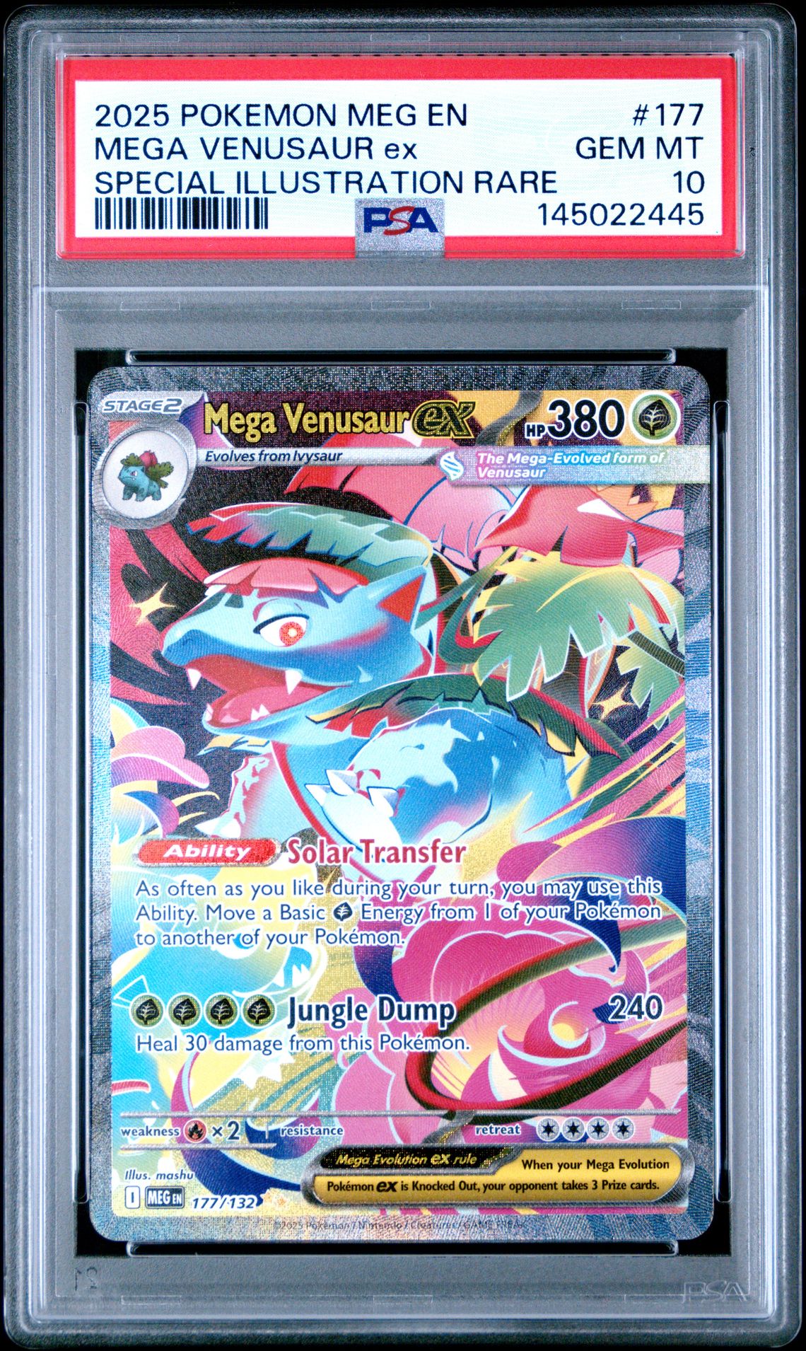 2025 Pokemon Meg En-Mega Evolution Mega Venusaur Ex #177 (Special Illustration Rare) Gem Mt 10 front