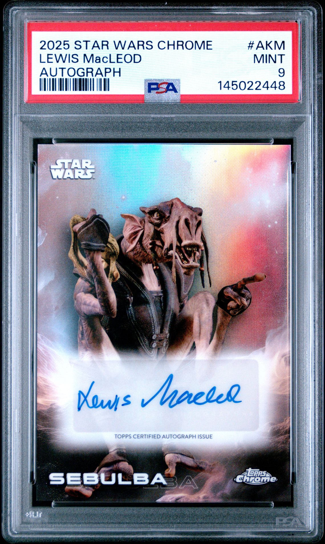 2025 Topps Chrome Star Wars Autographs Lewis Macleod #Akm Mint 9 front