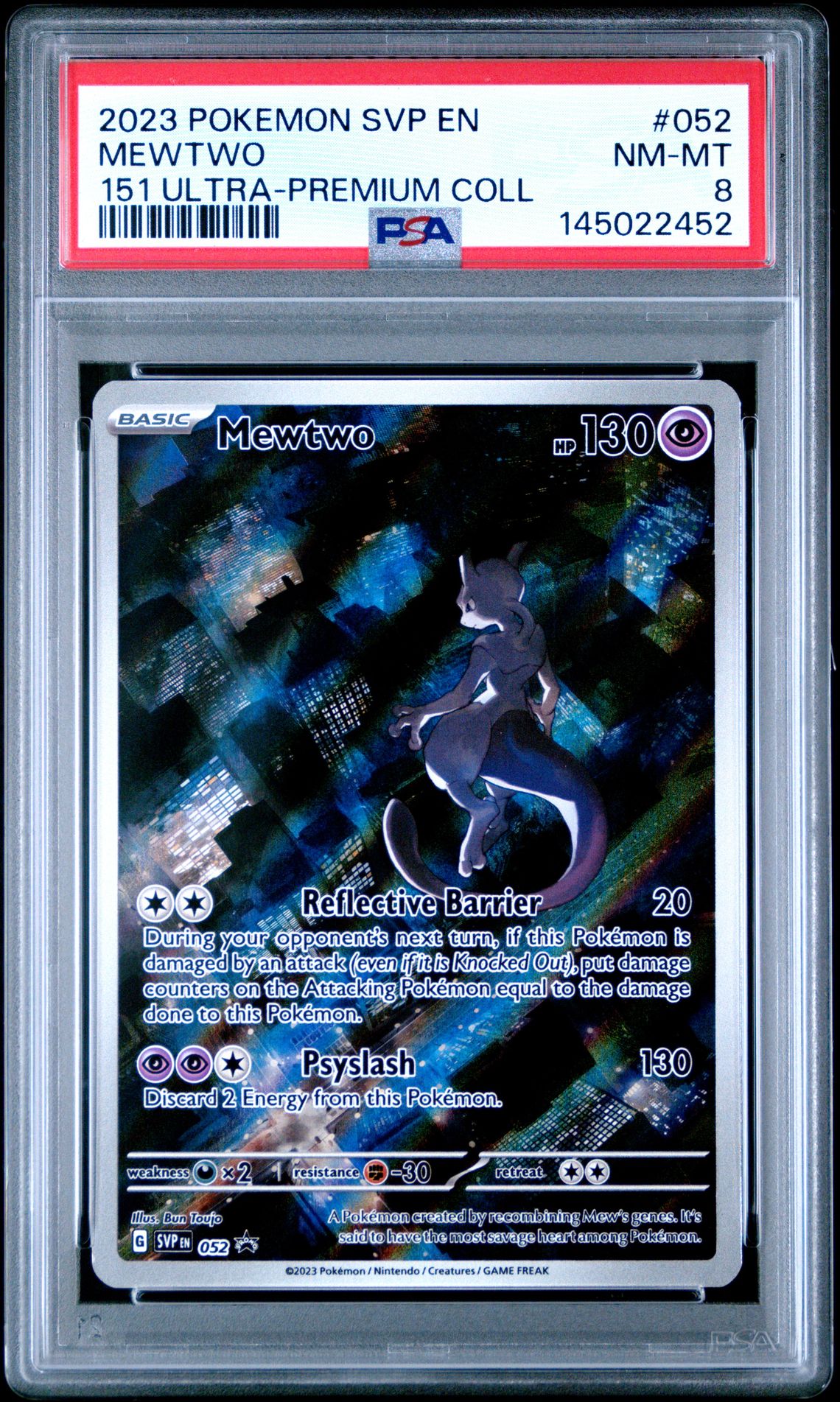 2023 Pokemon Svp En-Sv Black Star Promo Mewtwo #052 (151 Ultra-Premium Coll) Nm-Mt 8 front