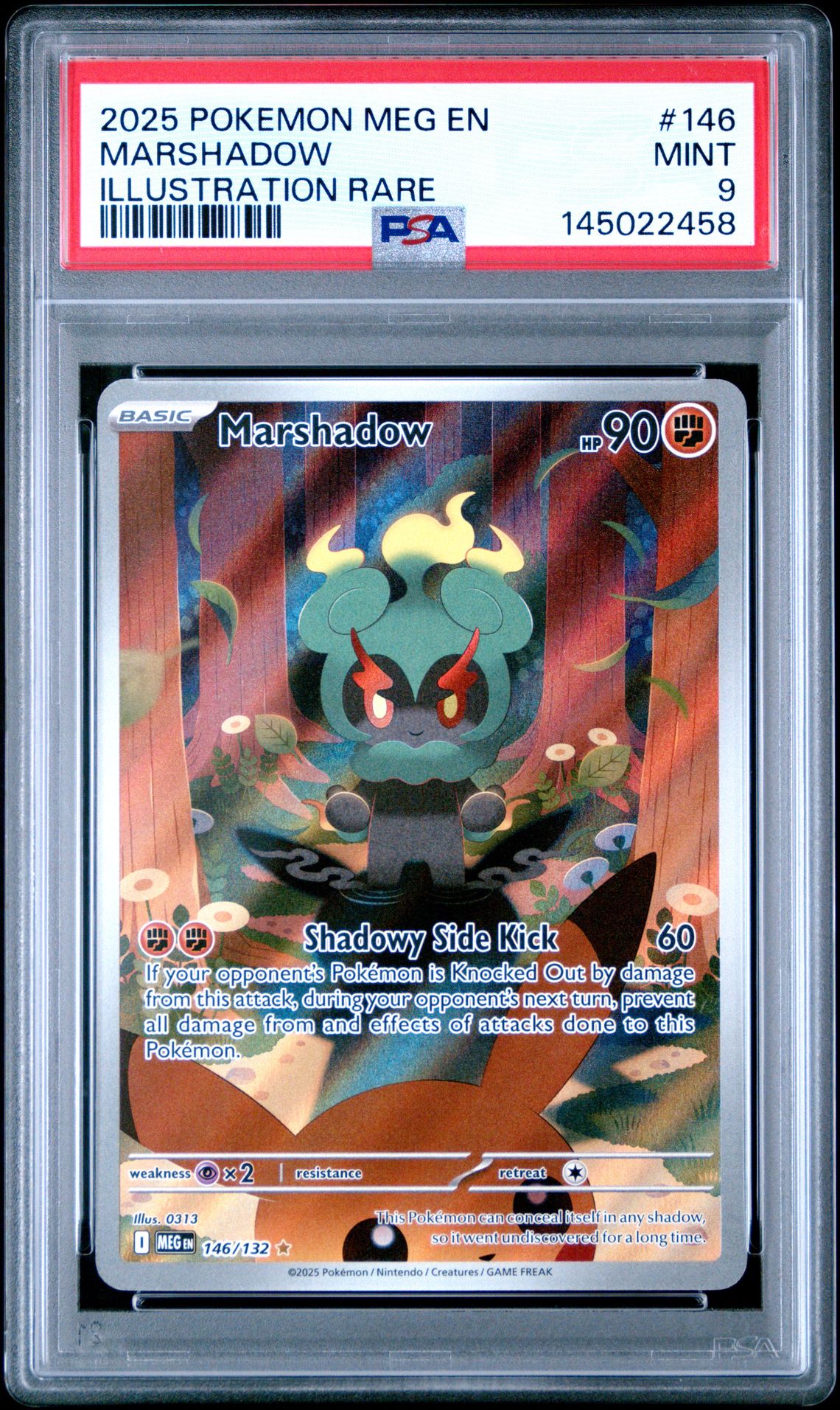 2025 Pokemon Meg En-Mega Evolution Marshadow #146 (Illustration Rare) Mint 9 front