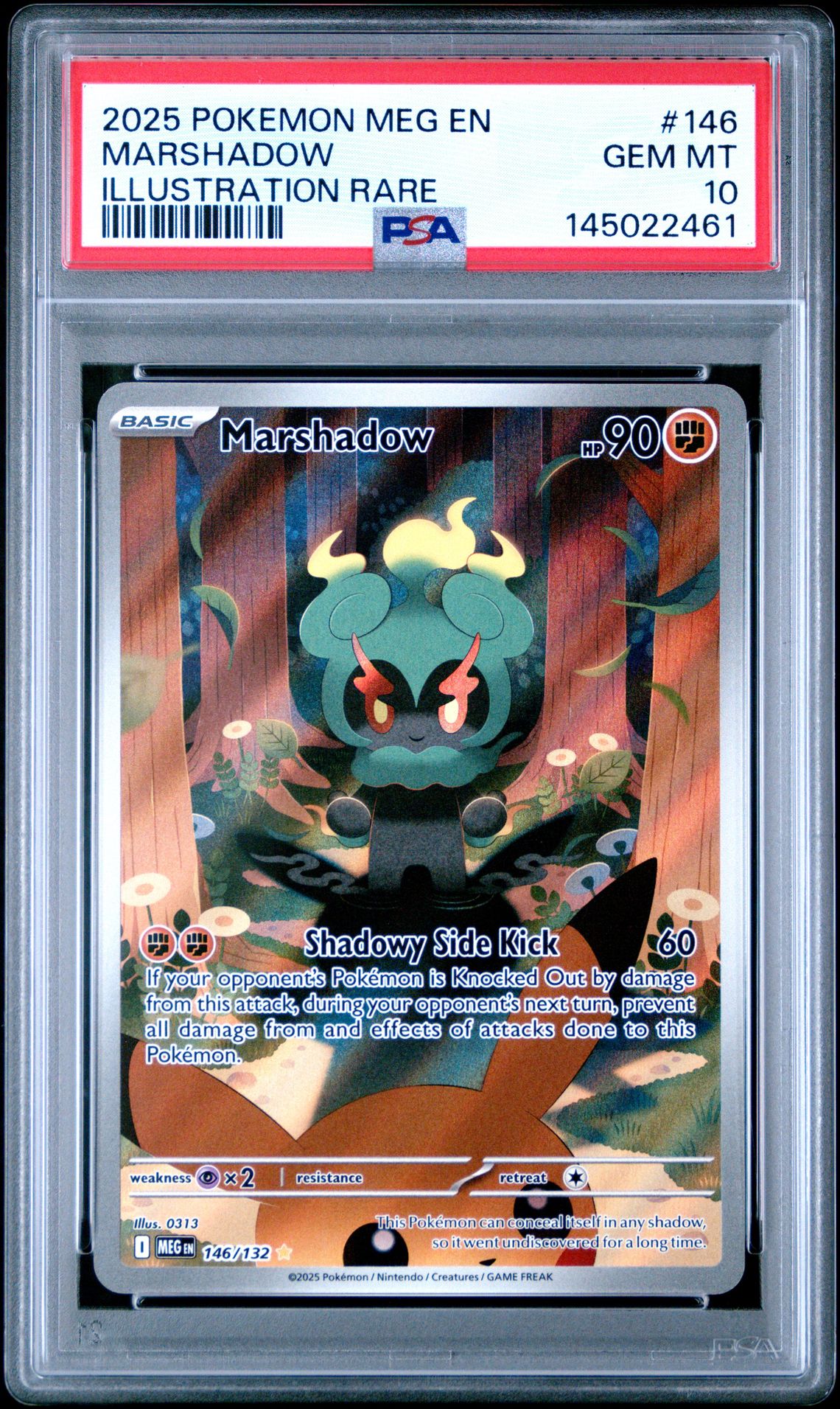 2025 Pokemon Meg En-Mega Evolution Marshadow #146 (Illustration Rare) Gem Mt 10 front