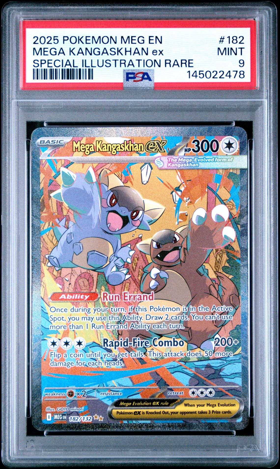 2025 Pokemon Meg En-Mega Evolution Mega Kangaskhan Ex #182 (Special Illustration Rare) Mint 9 front