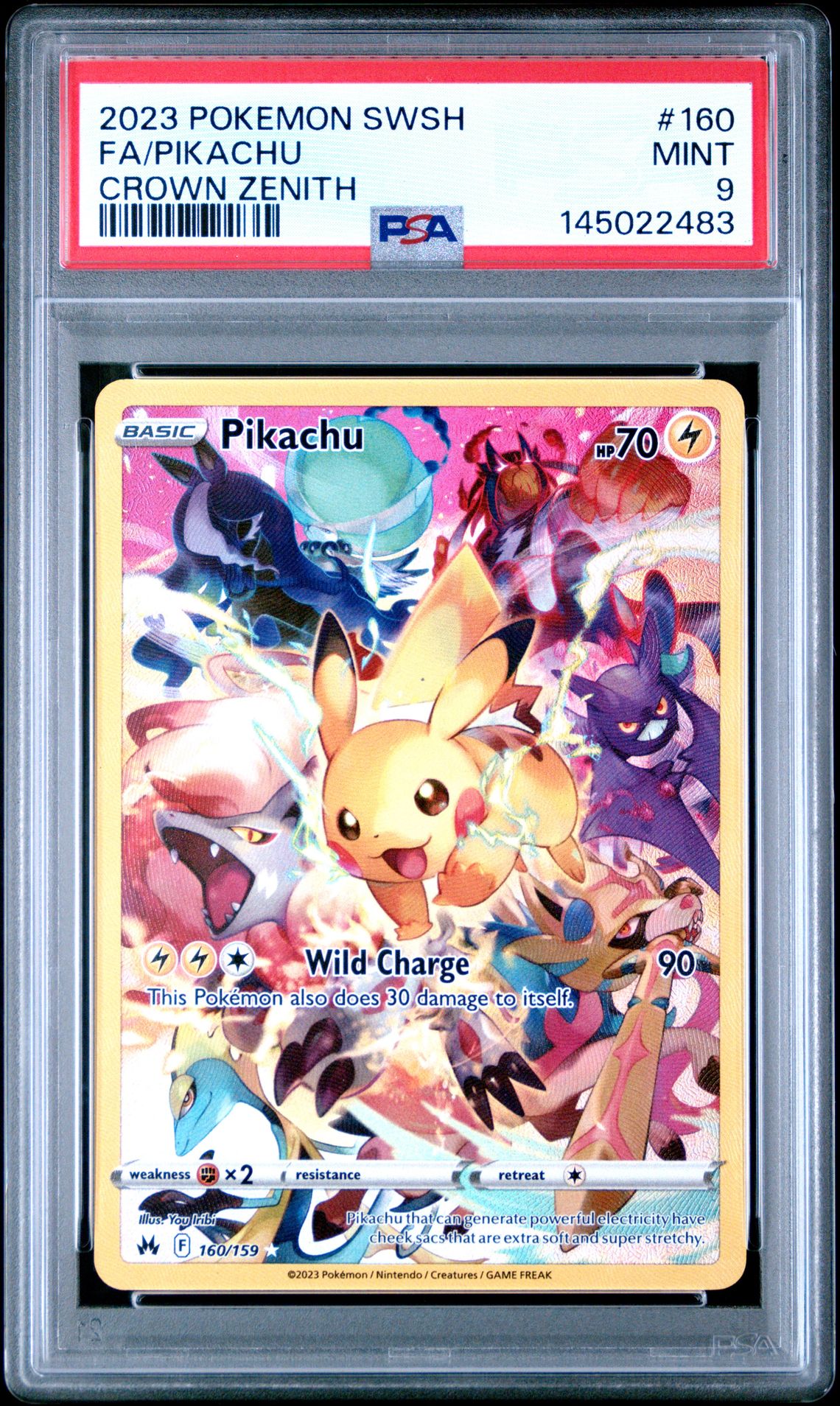 2023 Pokemon Sword And Shield Crown Zenith Fa/Pikachu #160 (Crown Zenith) Mint 9 front