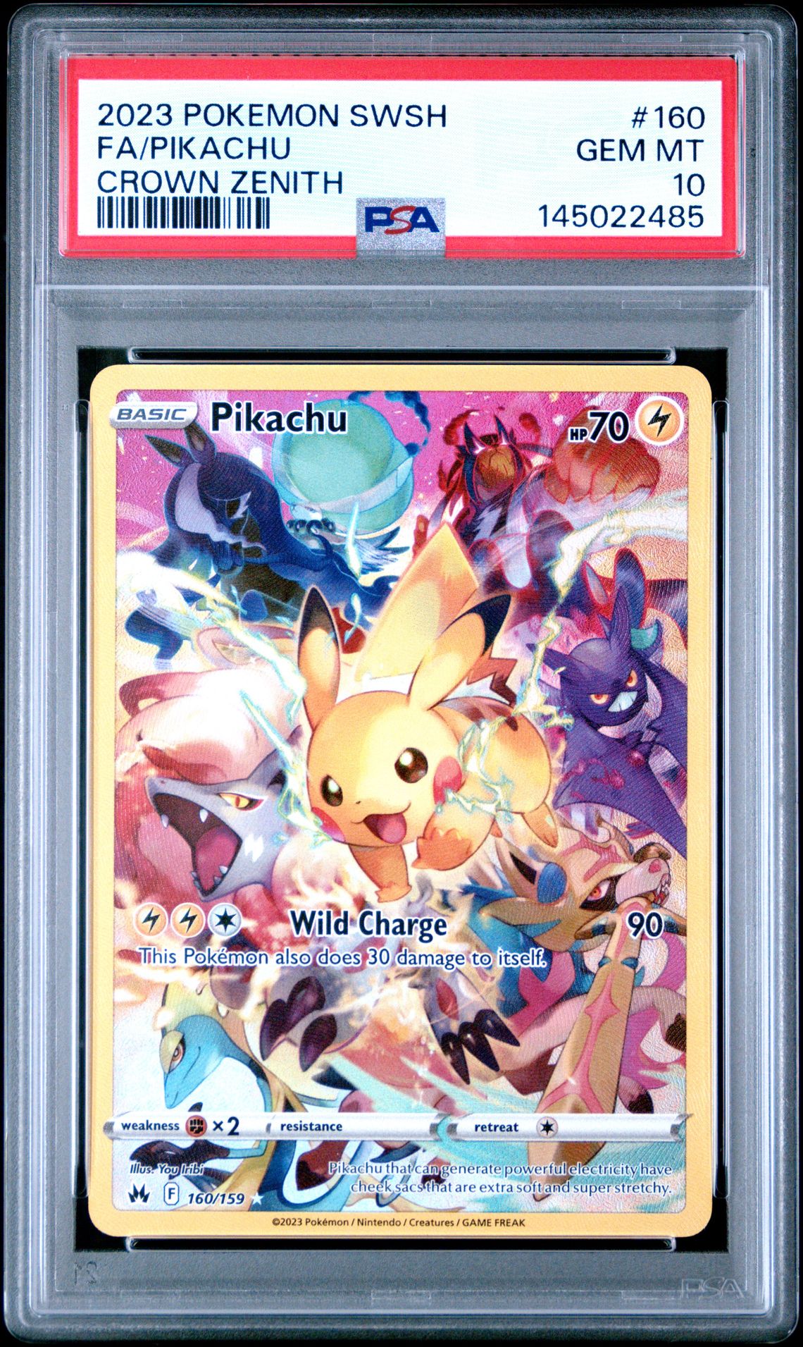 2023 Pokemon Sword And Shield Crown Zenith Fa/Pikachu #160 (Crown Zenith) Gem Mt 10 front