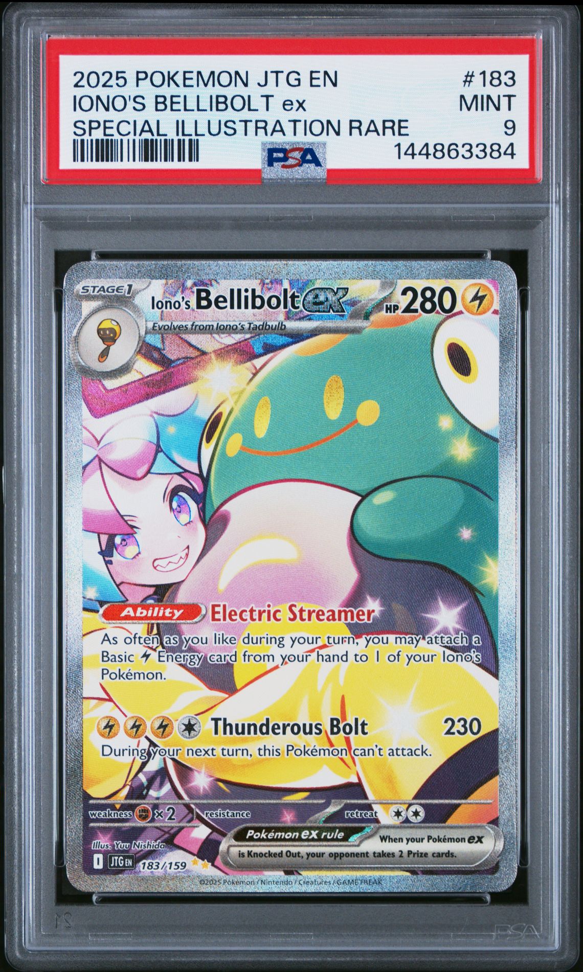 2025 Pokemon Jtg En-Journey Together Iono's Bellibolt Ex #183 (Special Illustration Rare) Mint 9 front