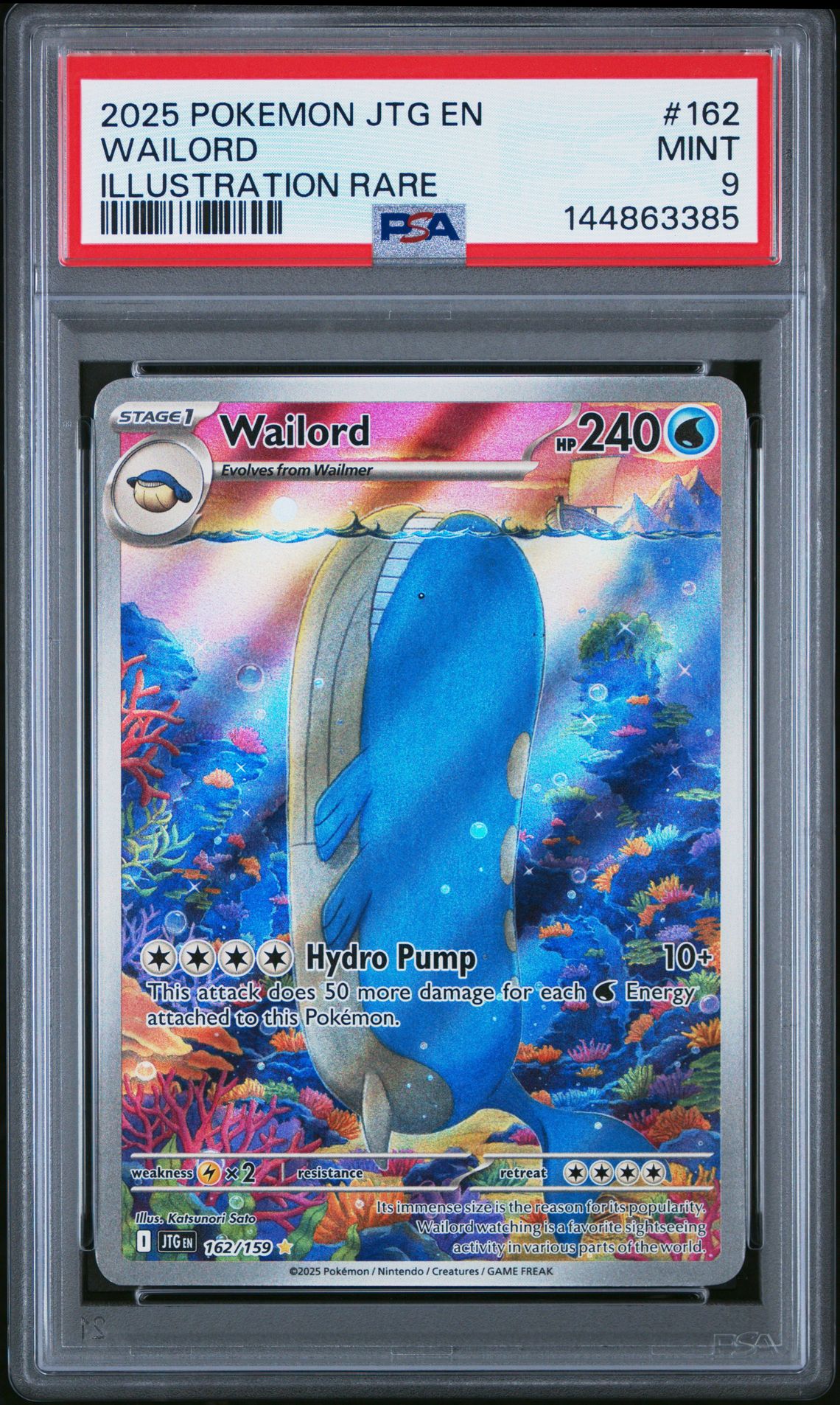 2025 Pokemon Jtg En-Journey Together Wailord #162 (Illustration Rare) Mint 9 front