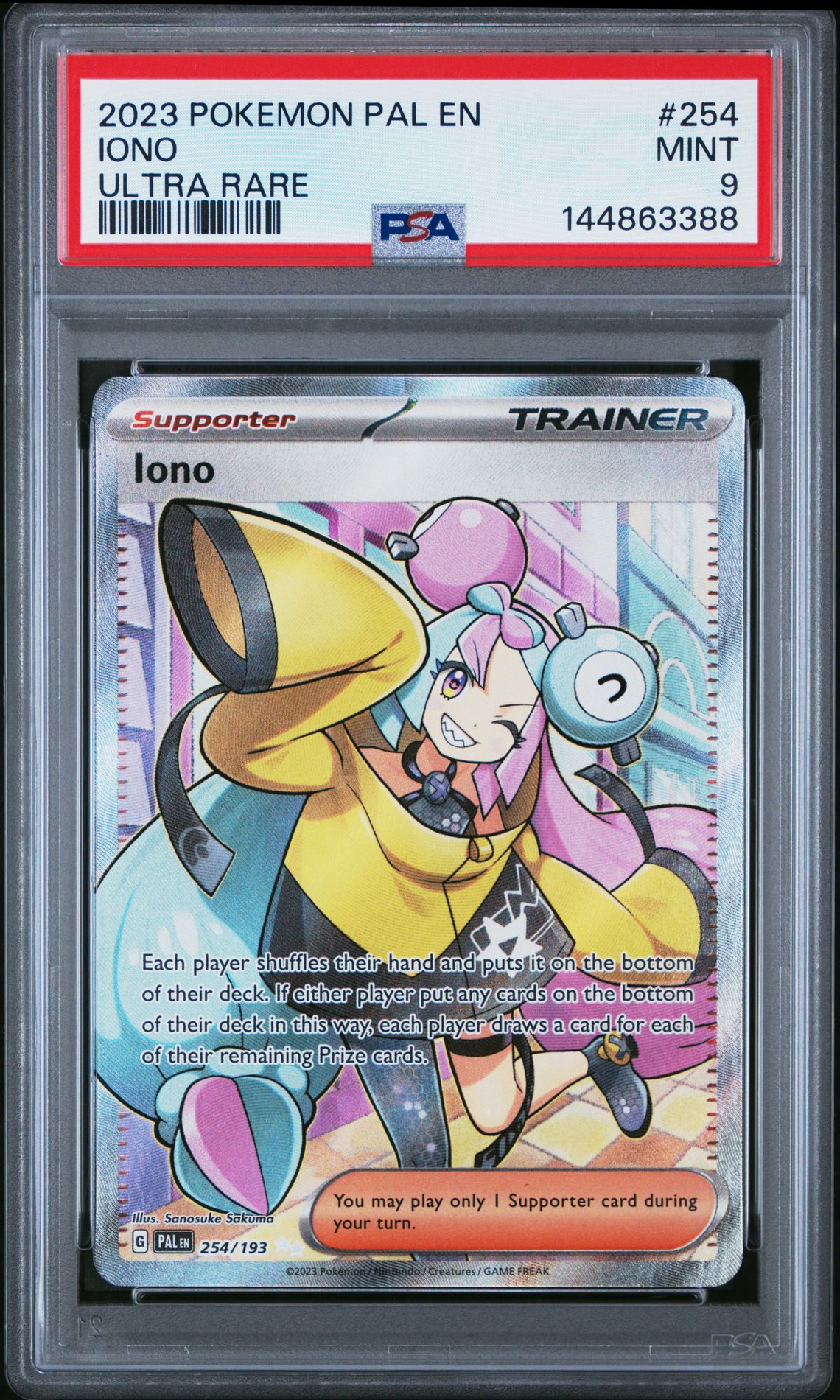 2023 Pokemon Pal En-Paldea Evolved Iono #254 (Ultra Rare) Mint 9 front