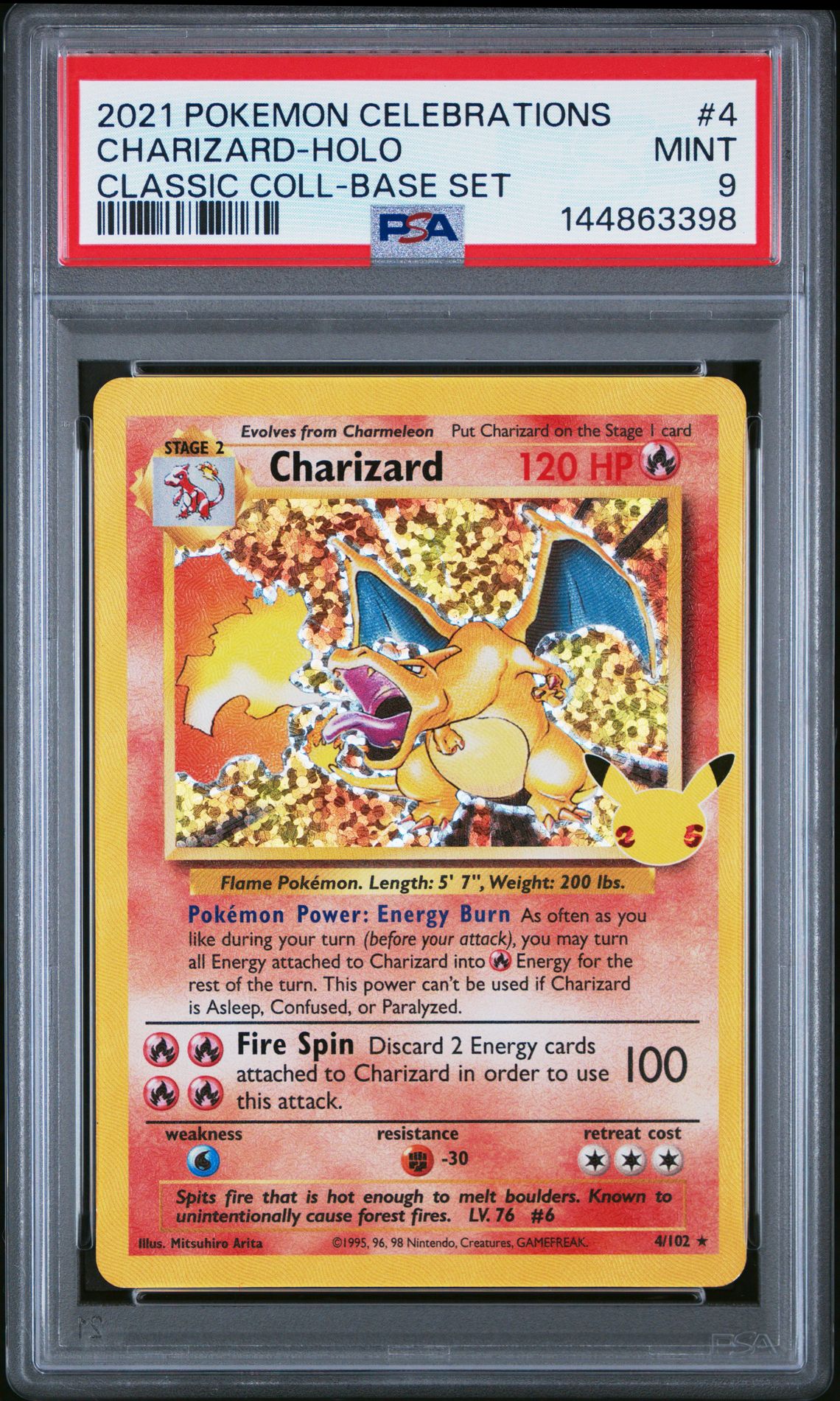 2021 Pokemon Celebrations Classic Collection Charizard-Holo #4 (Classic Coll-Base Set) Mint 9 front