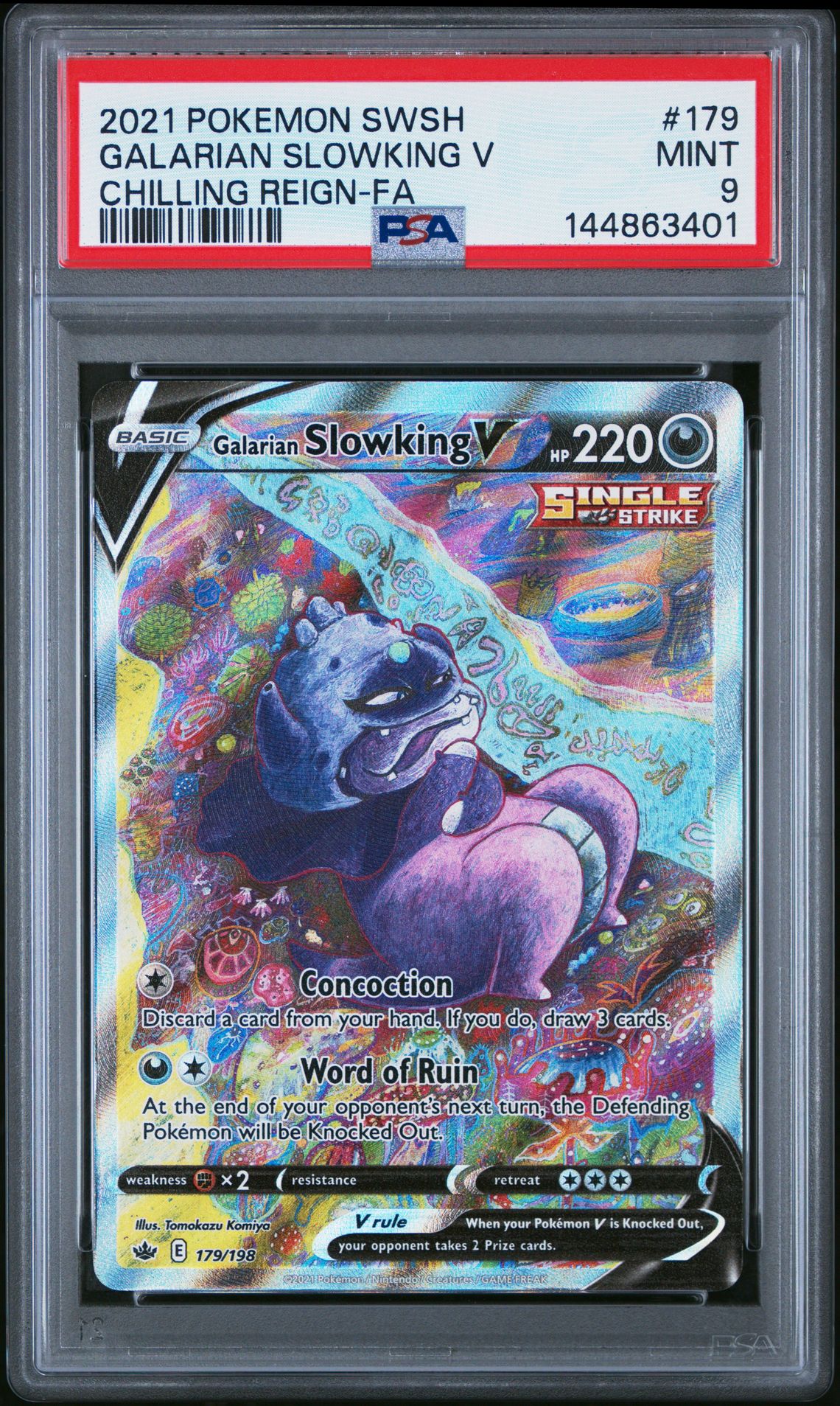 2021 Pokemon Sword & Shield Chilling Reign Galarian Slowking V #179 (Chilling Reign-Fa) Mint 9 front