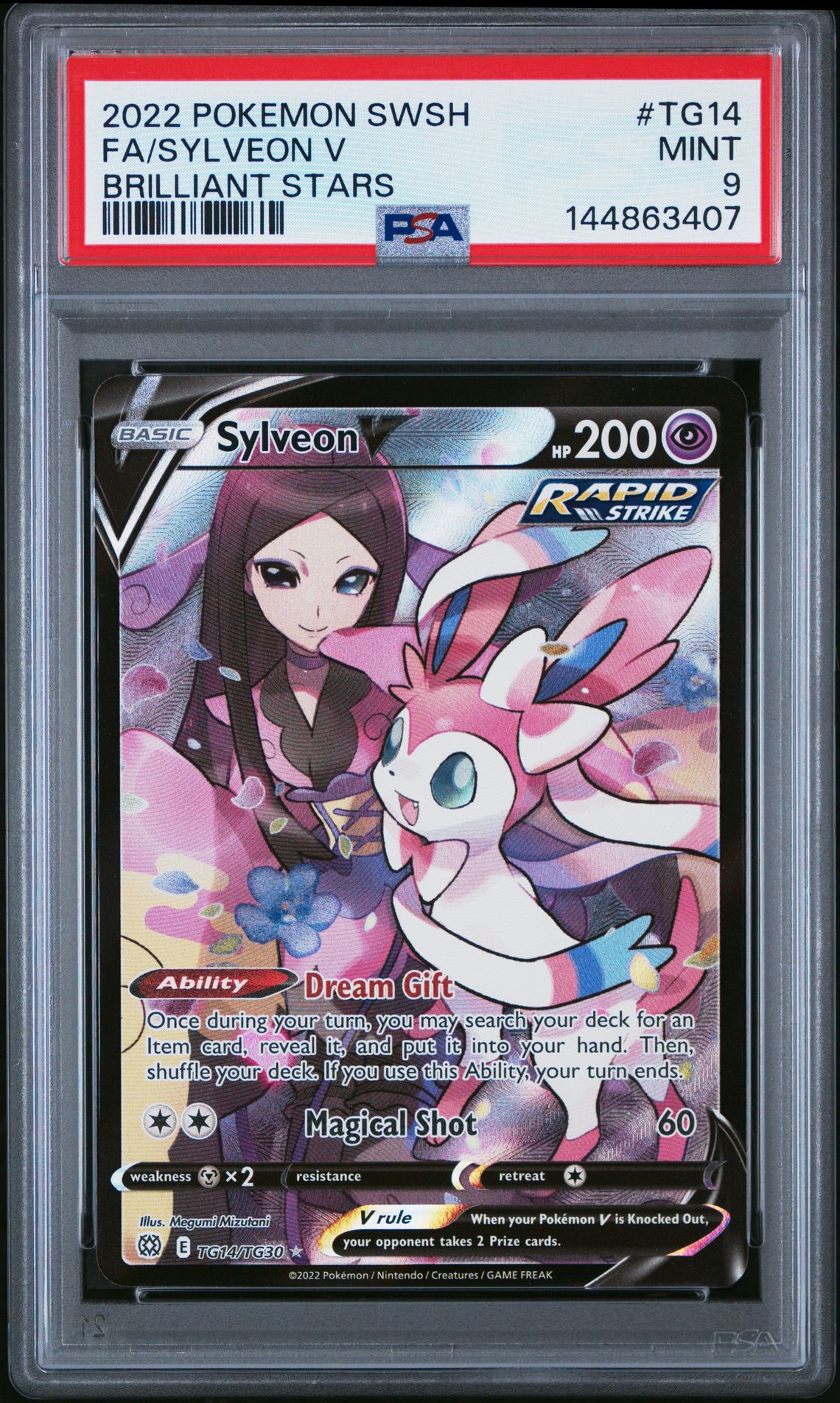 2022 Pokemon Sword & Shield Brilliant Stars Fa/Sylveon V #Tg14 (Brilliant Stars) Mint 9 front