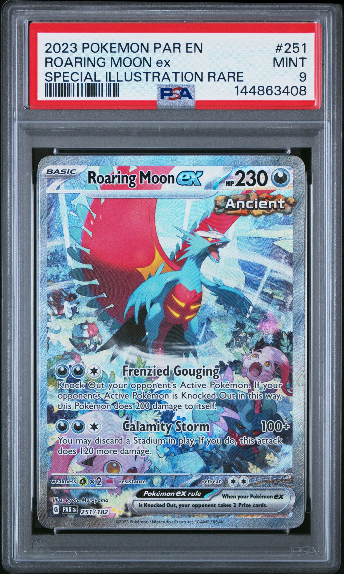 2023 Pokemon Par En-Paradox Rift Roaring Moon Ex #251 (Special Illustration Rare) Mint 9 front