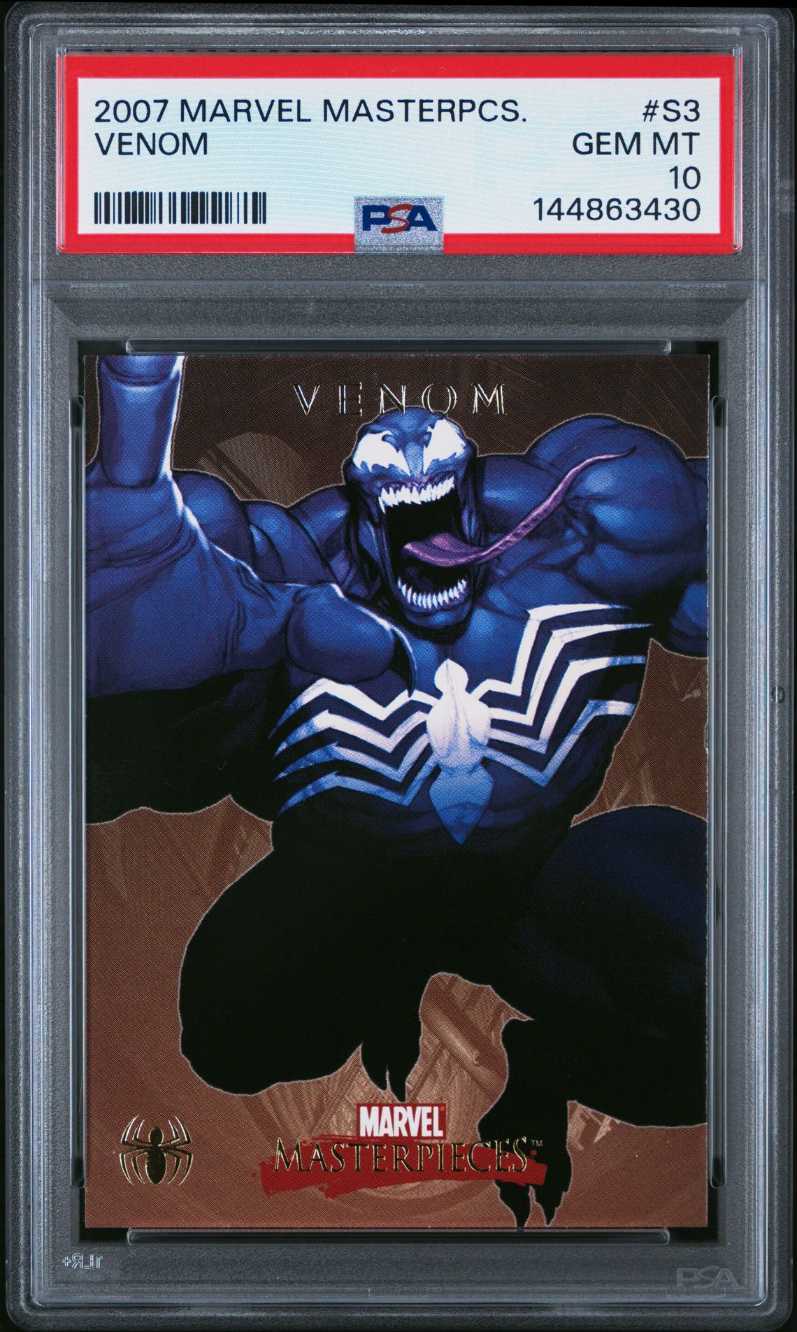 2007 Marvel Masterpieces Spider-Man Venom #S3 Gem Mt 10 front