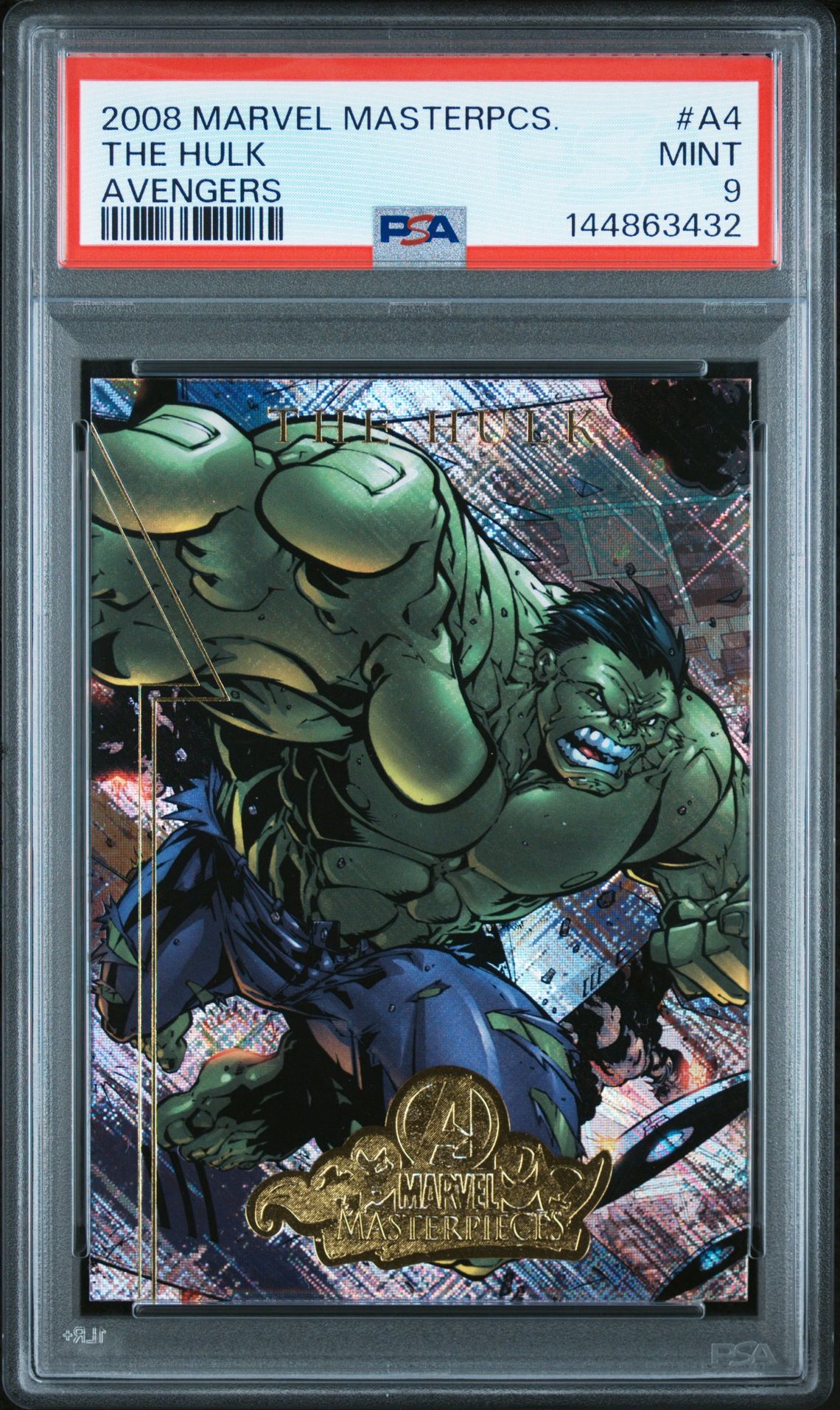 2008 Marvel Masterpieces Avengers The Hulk #A4 (Avengers) Mint 9 front