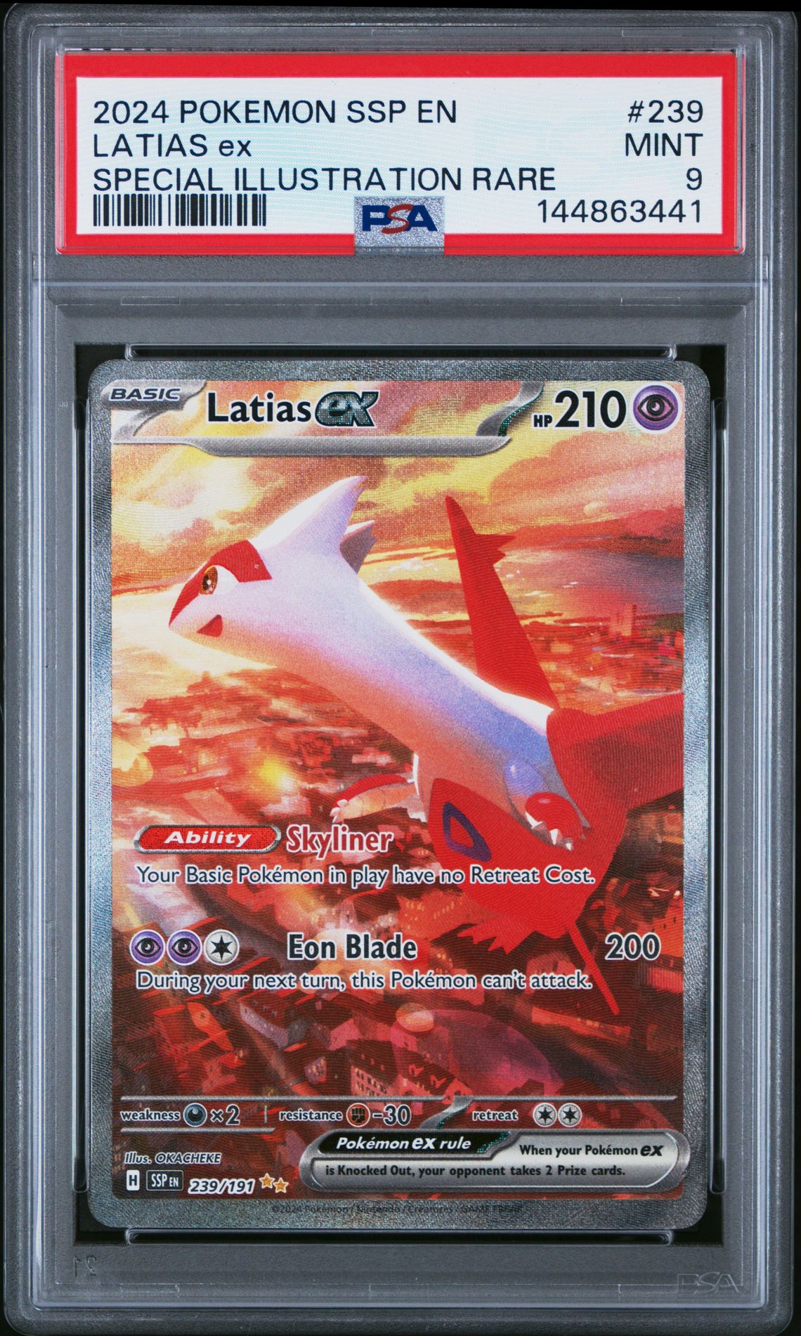 2024 Pokemon Ssp En-Surging Sparks Latias Ex #239 (Special Illustration Rare) Mint 9 front
