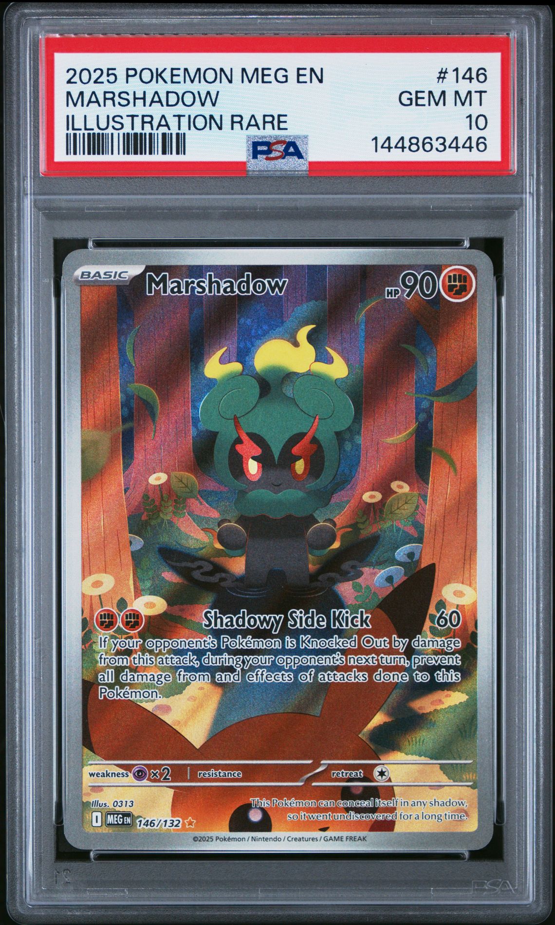2025 Pokemon Meg En-Mega Evolution Marshadow #146 (Illustration Rare) Gem Mt 10 front