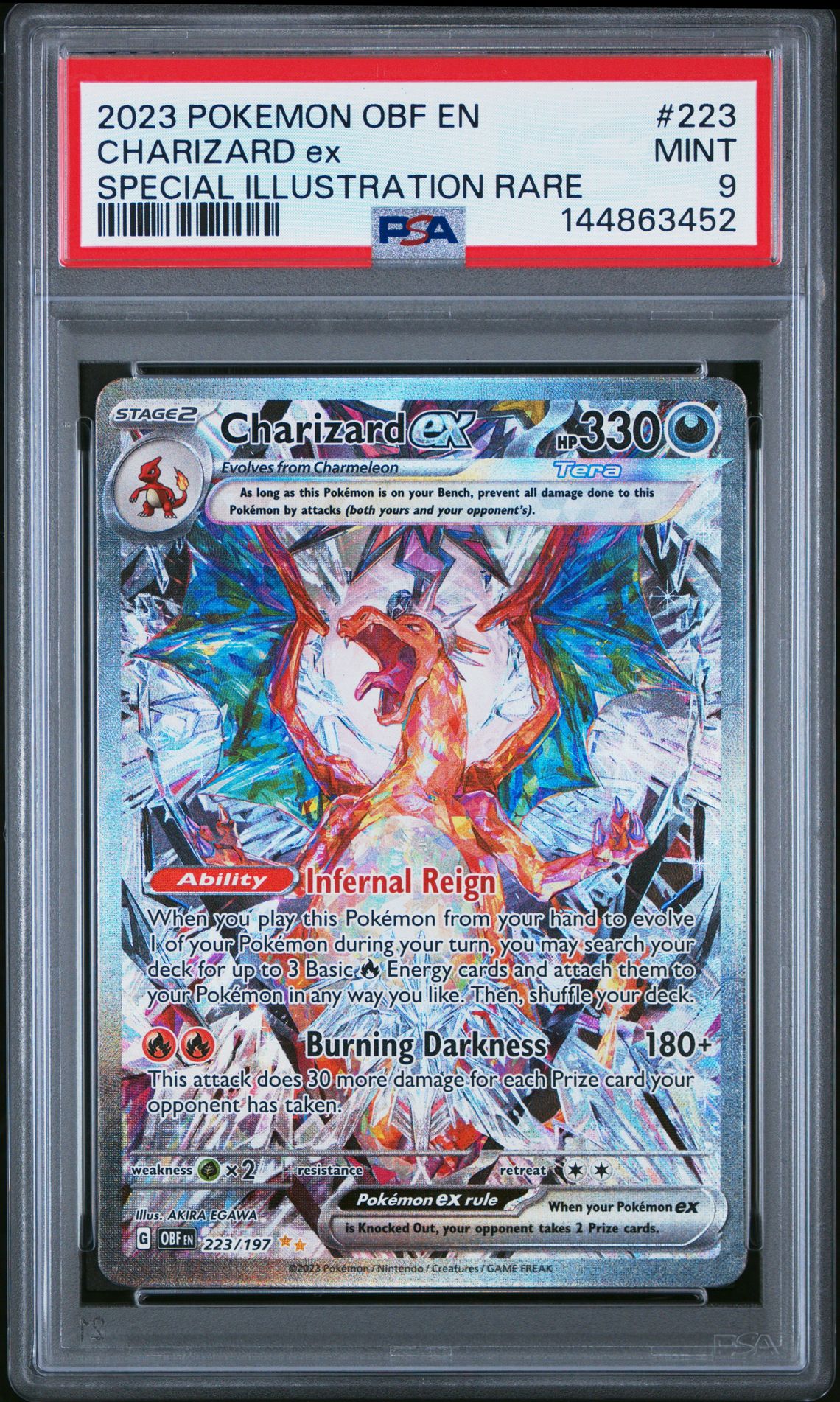 2023 Pokemon Obf En-Obsidian Flames Charizard Ex #223 (Special Illustration Rare) Mint 9 front