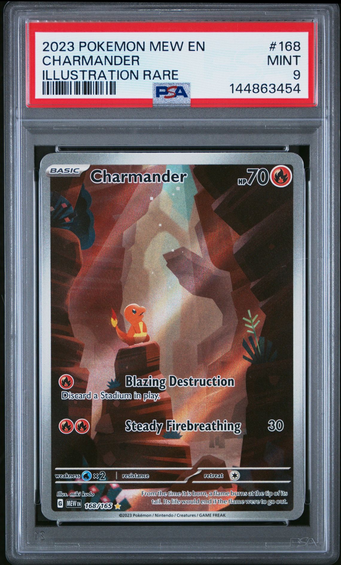 2023 Pokemon Mew En-151 Charmander #168 (Illustration Rare) Mint 9 front