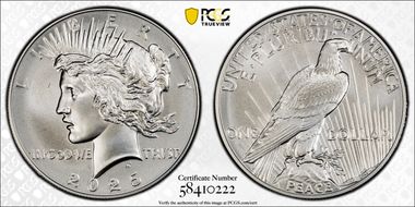 2025 $1 Peace Dollar MS70