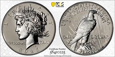 2025-S $1 Peace Dollar Rev PR Two-Coin Reverse Proof Set PR69