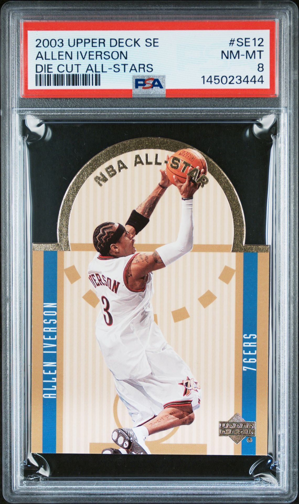 2003 Upper Deck Se Die Cut All-Stars Allen Iverson #Se12 (Die Cut All-Stars) Nm-Mt 8 front