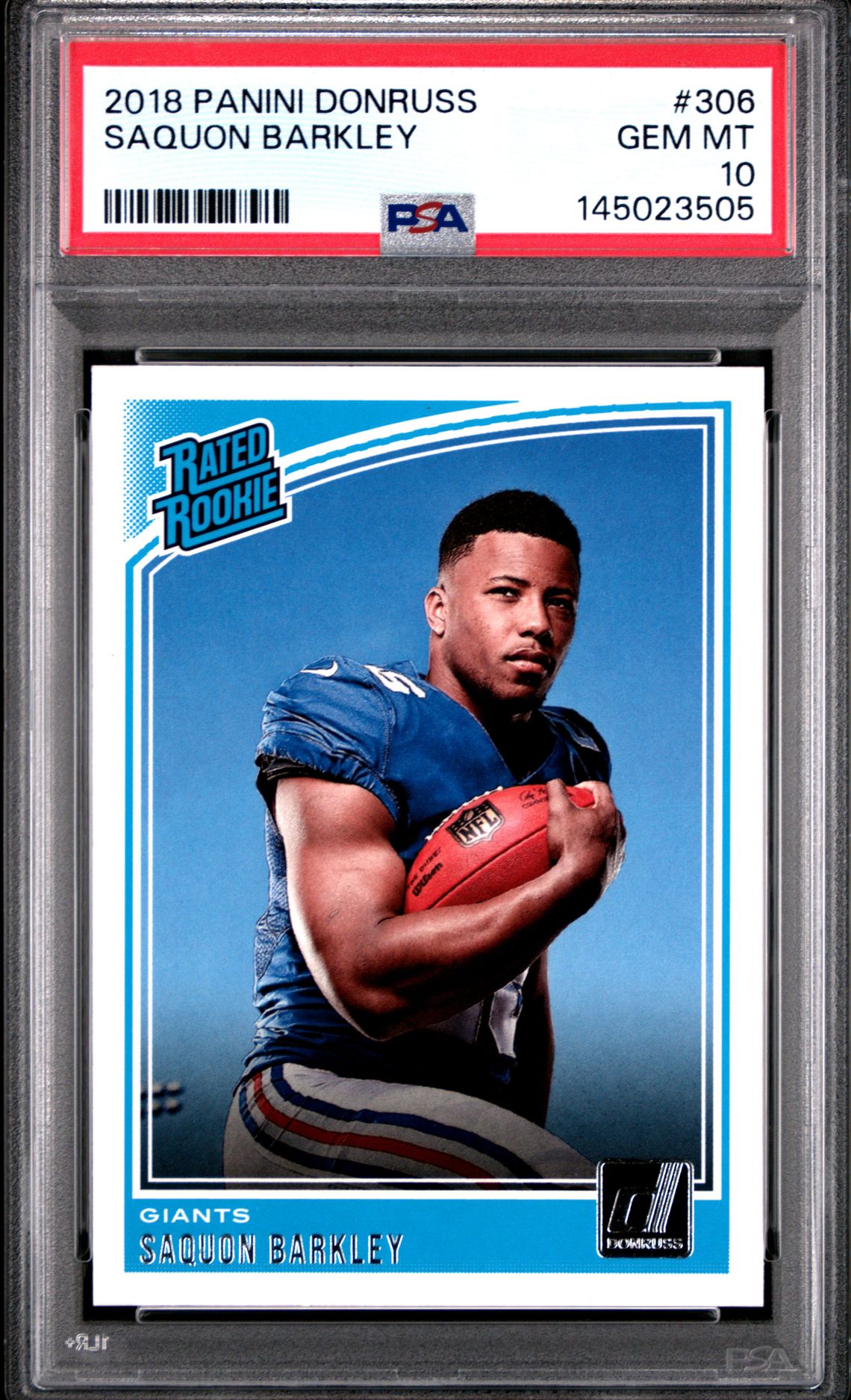 2018 Panini Donruss Saquon Barkley #306 Gem Mt 10 front