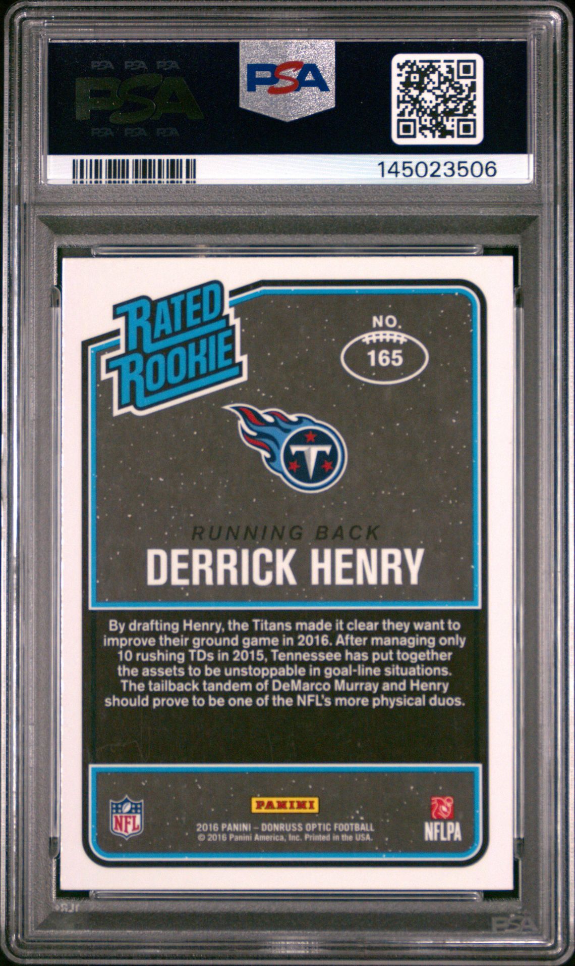 2016 Panini Donruss Optic Derrick Henry #165 Mint 9 back