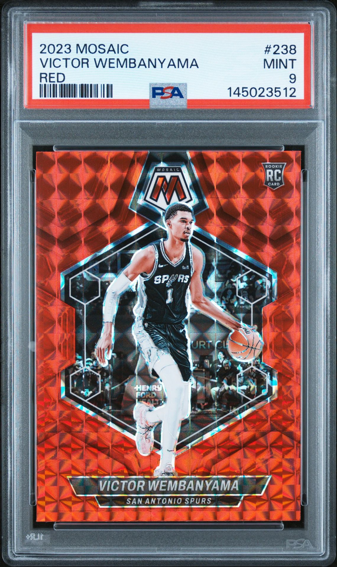 2023 Panini Mosaic Victor Wembanyama #238 (Red) Mint 9 front