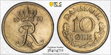 1963 CS 10 Øre KM-849.1 MS64