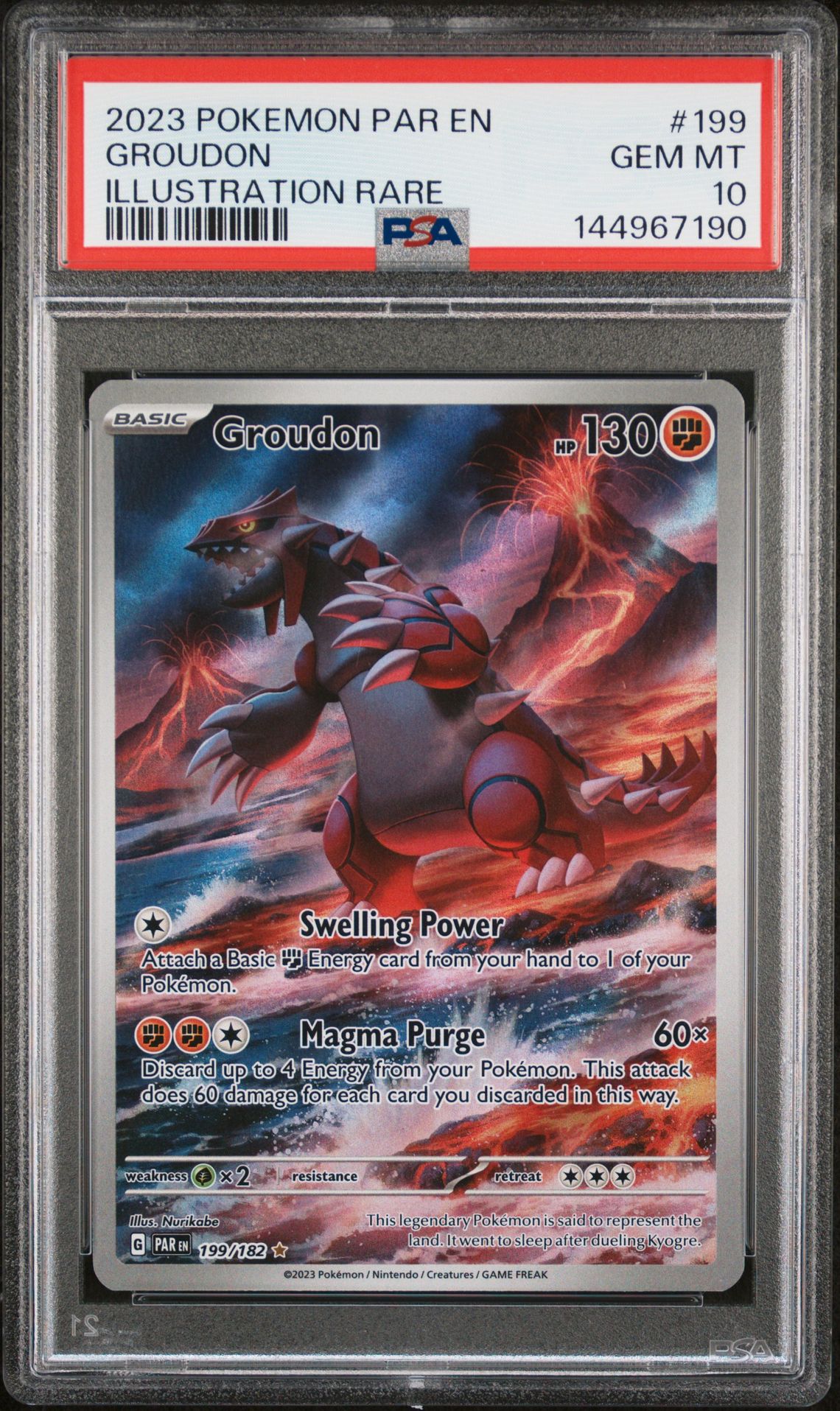 2023 Pokemon POKEMON PAR EN-PARADOX RIFT ILLUSTRATION RARE #199 Groudon front