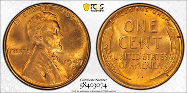 1947-D 1C MS64RD